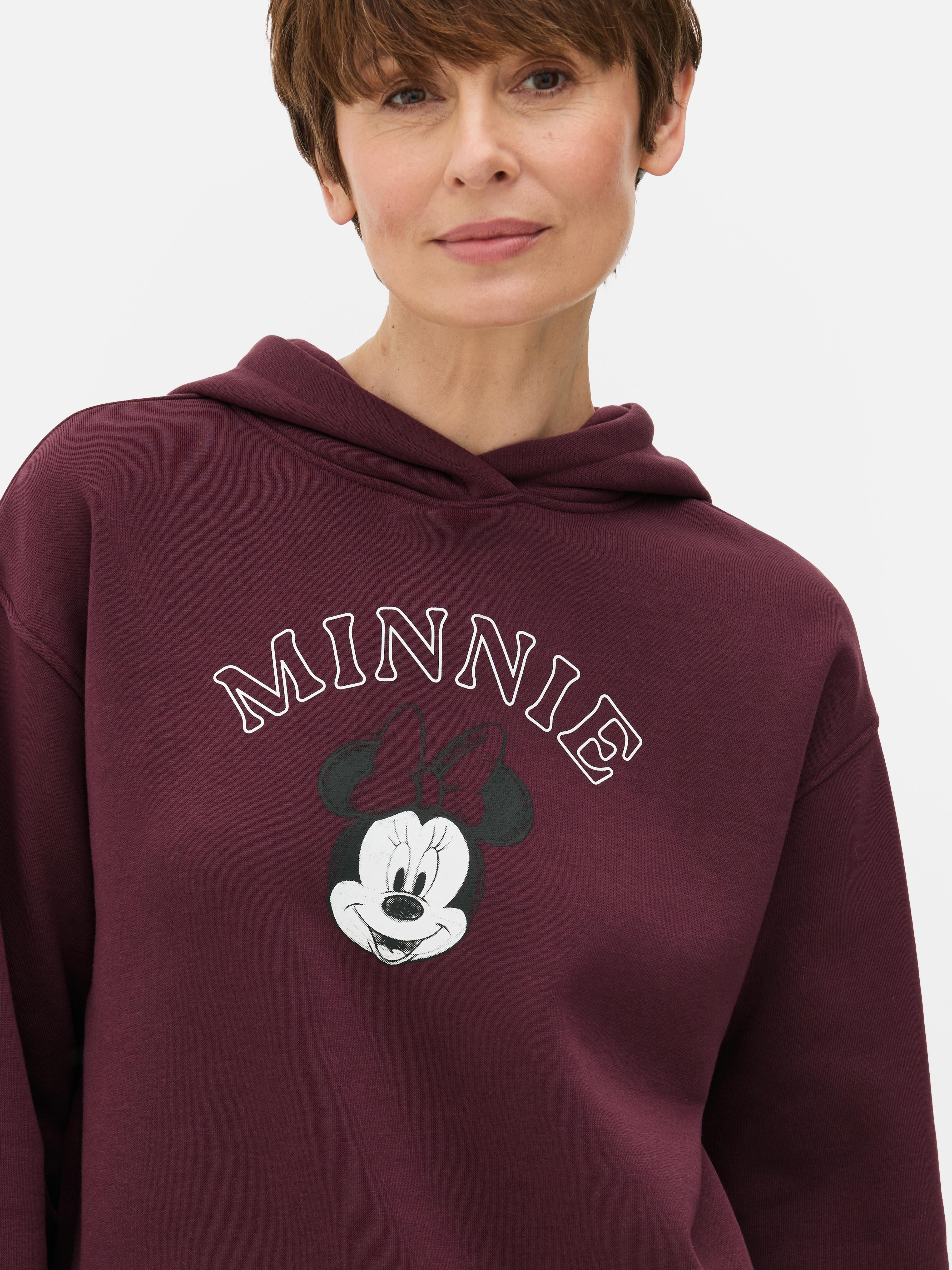 Nyomott mintás kapucnis pulóver Disney Minnie egér-figurával