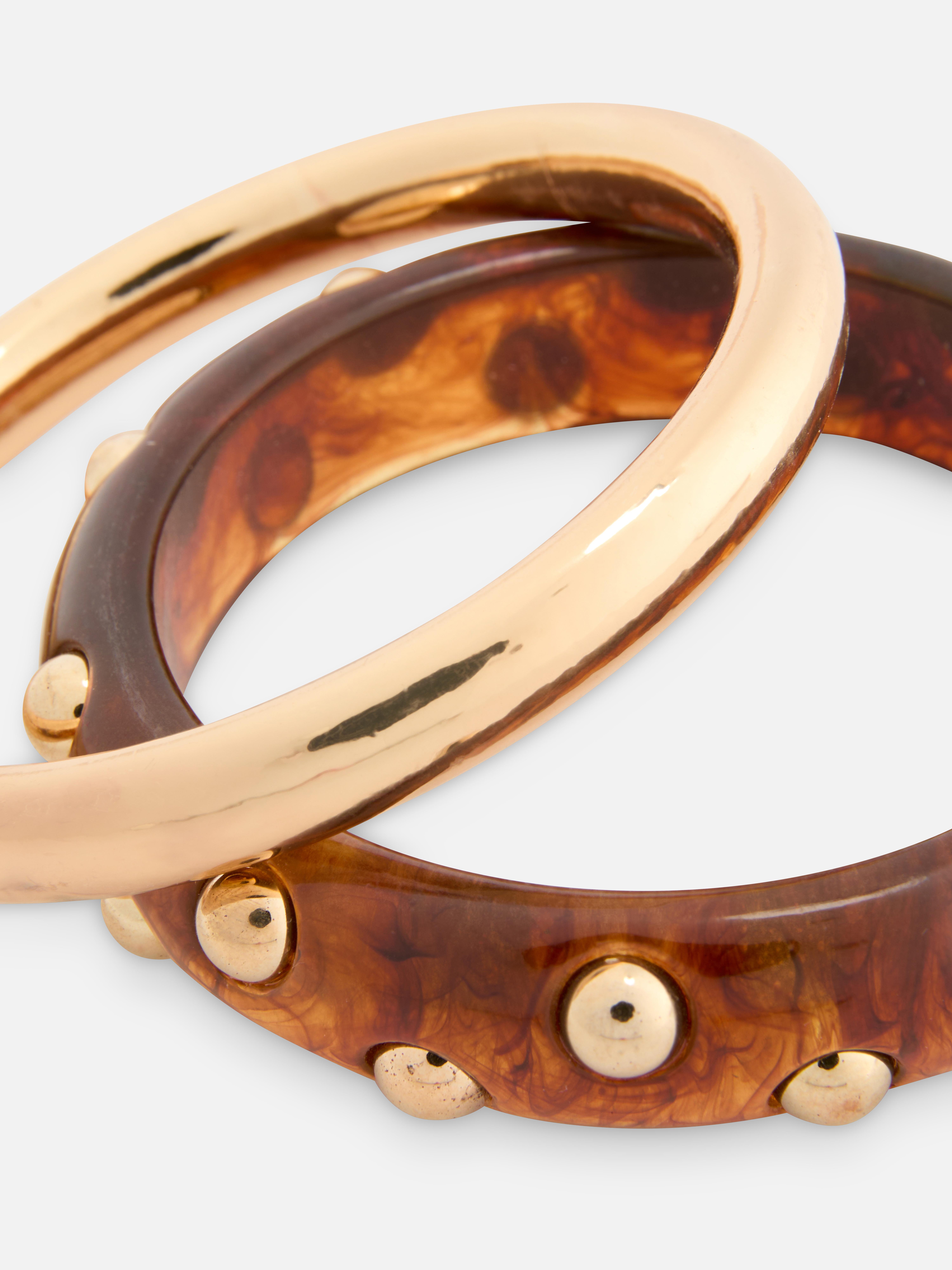 2pk Mixed Texture Bangles