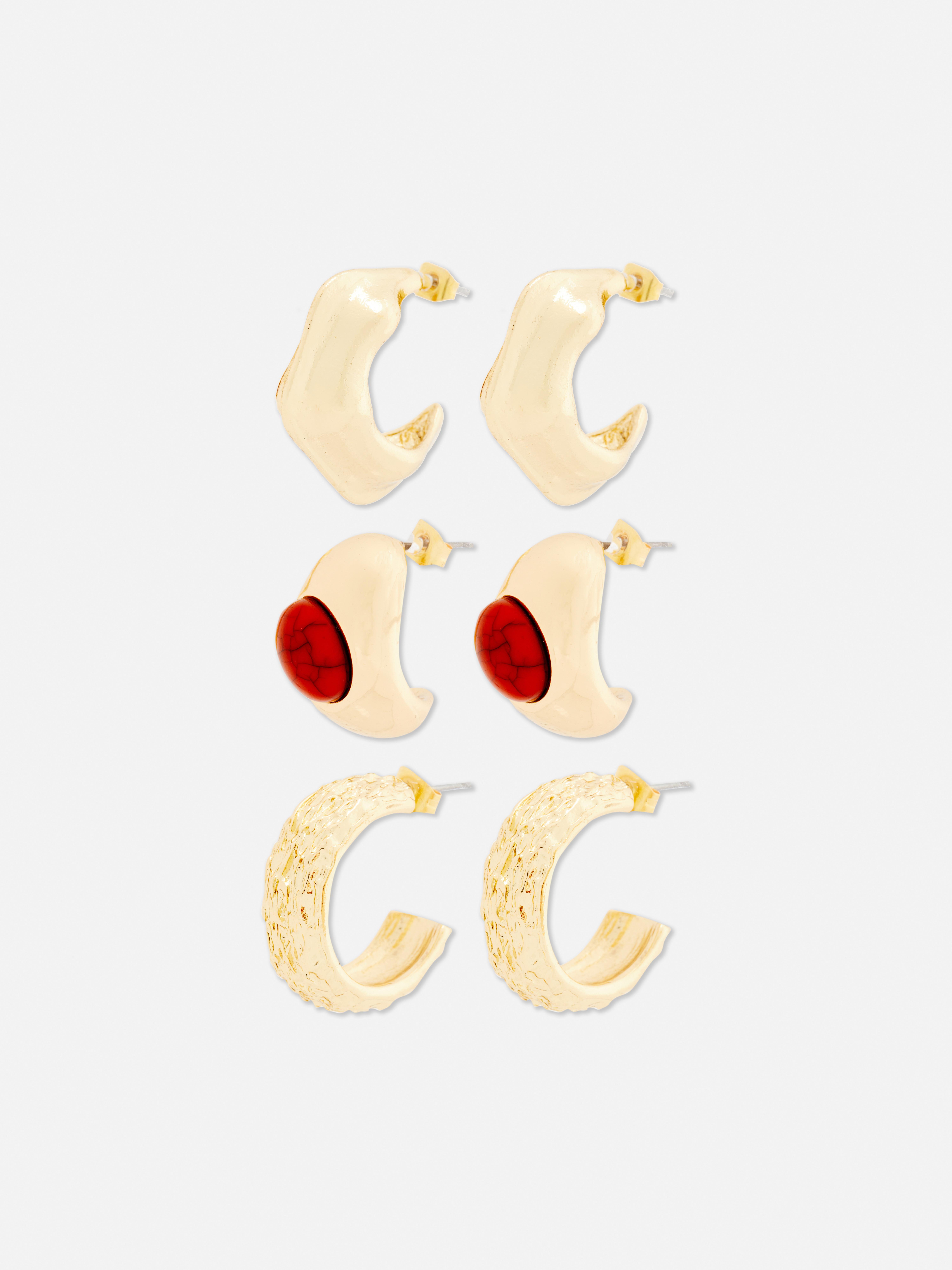 3pk Stone Hoops