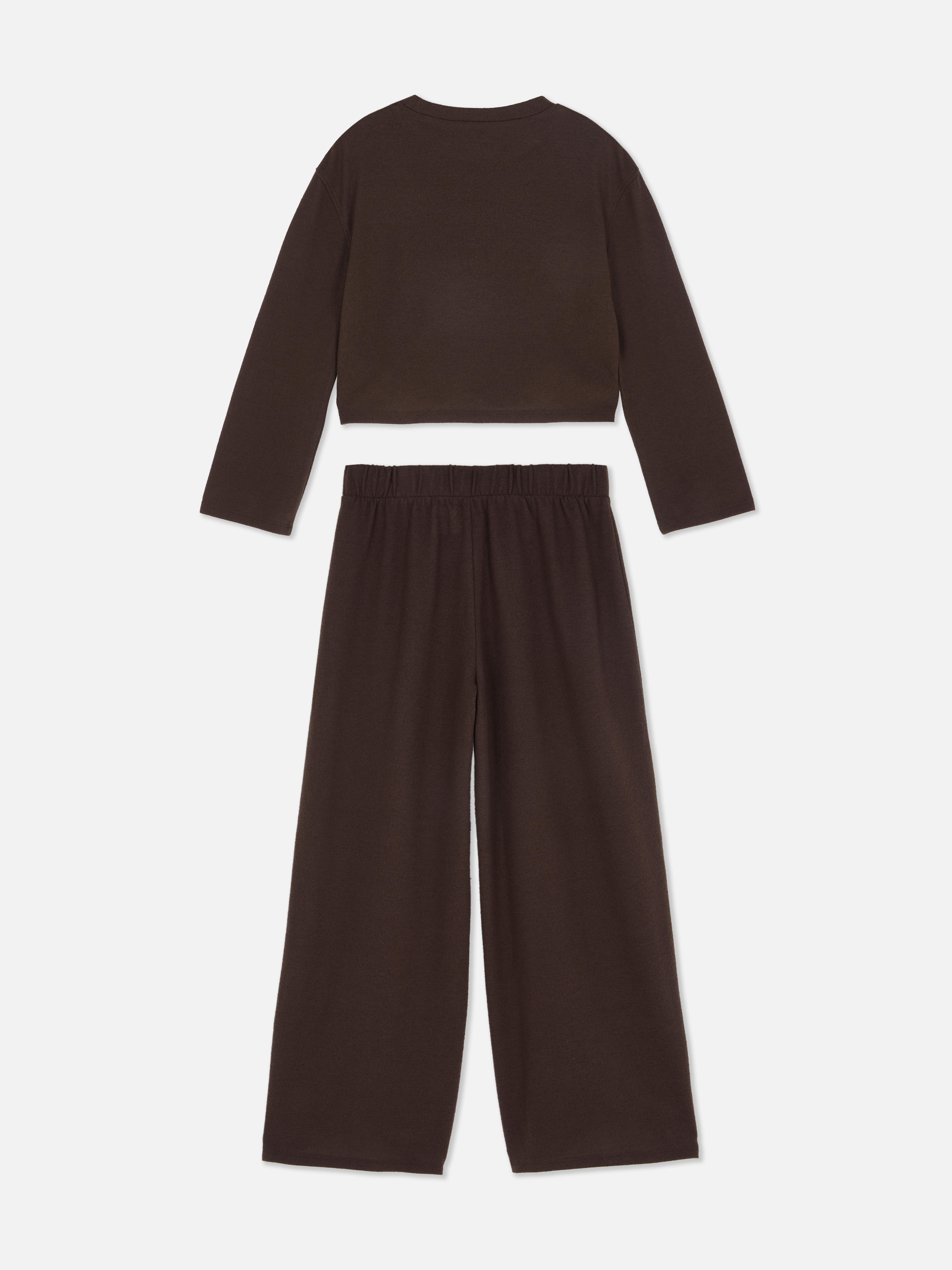 7-15yrs | Long Sleeve T-Shirt and Wide Leg Sweatpants Set