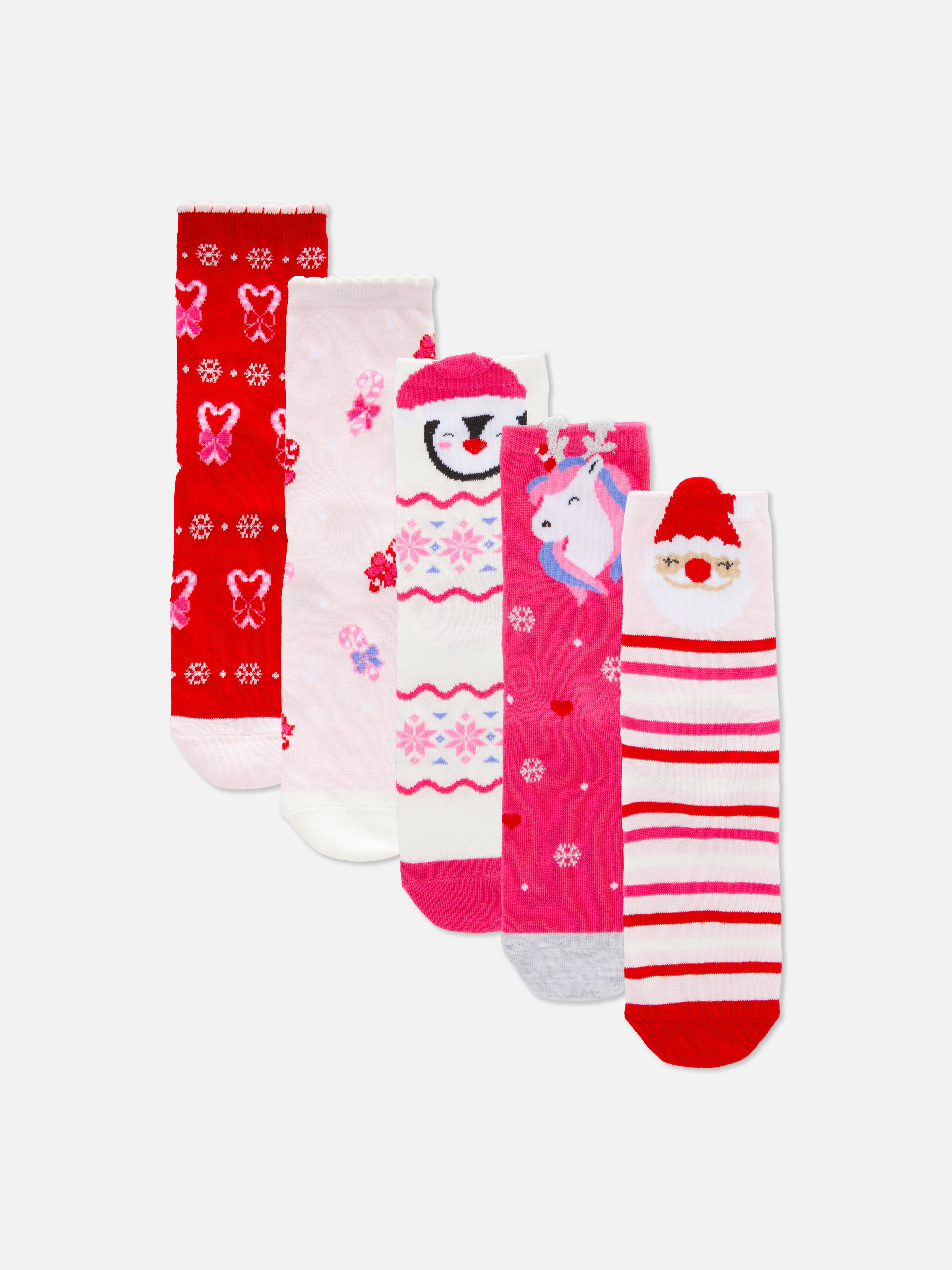 5pk Christmas Ankle Socks
