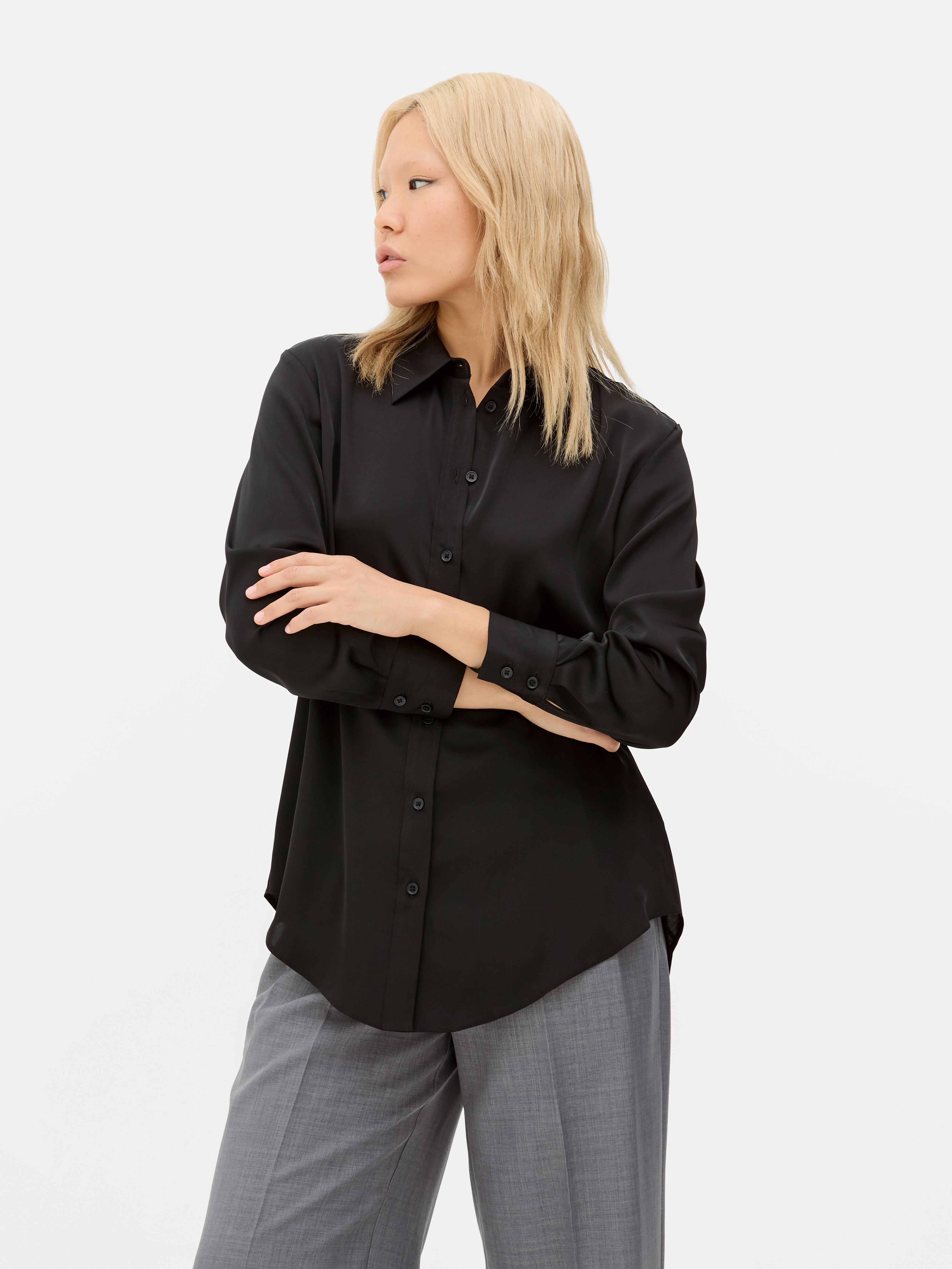 Chemise classique en satin