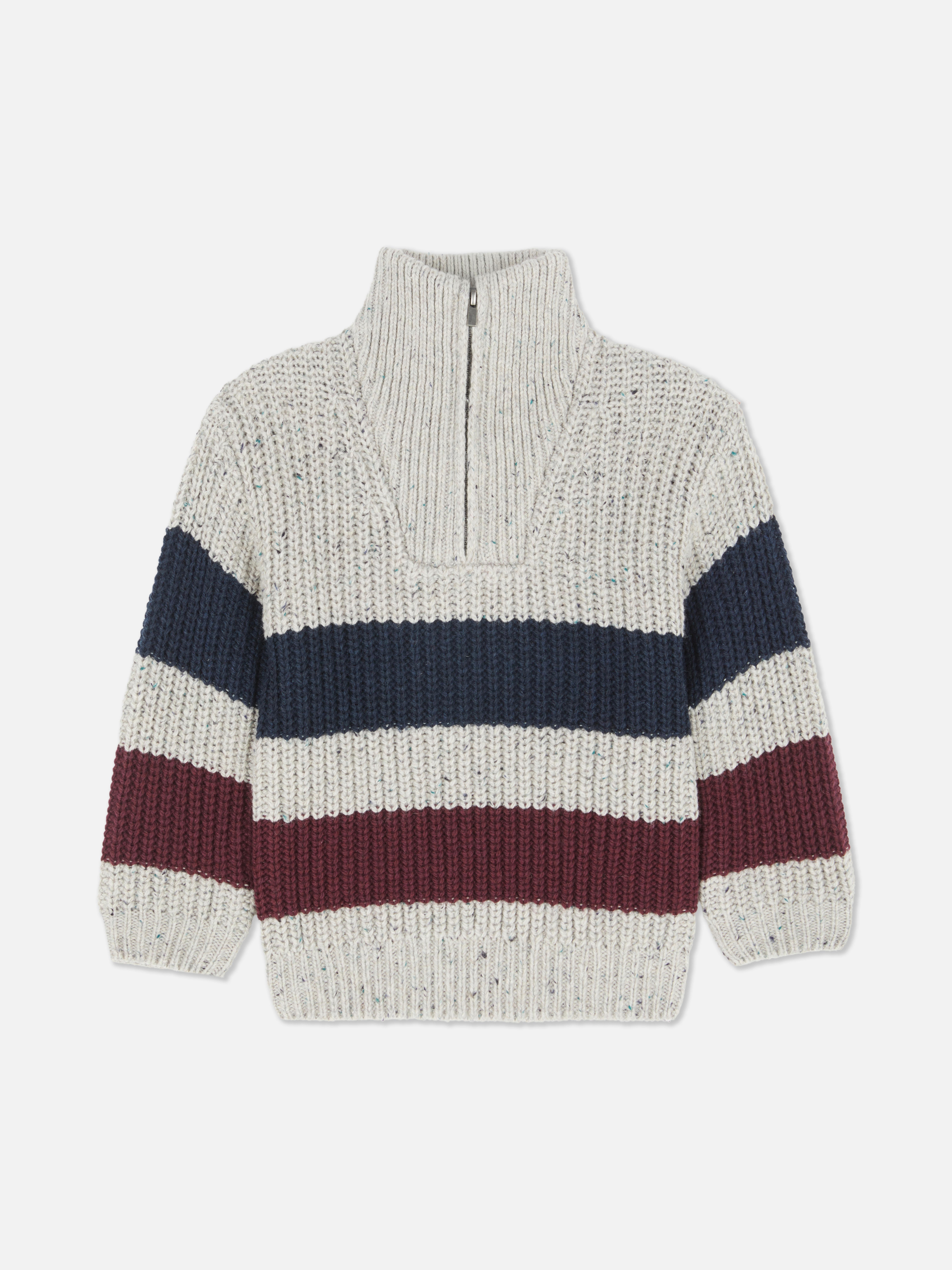 1.5-8yrs | Quarter-Zip Funnel Neck Jumper