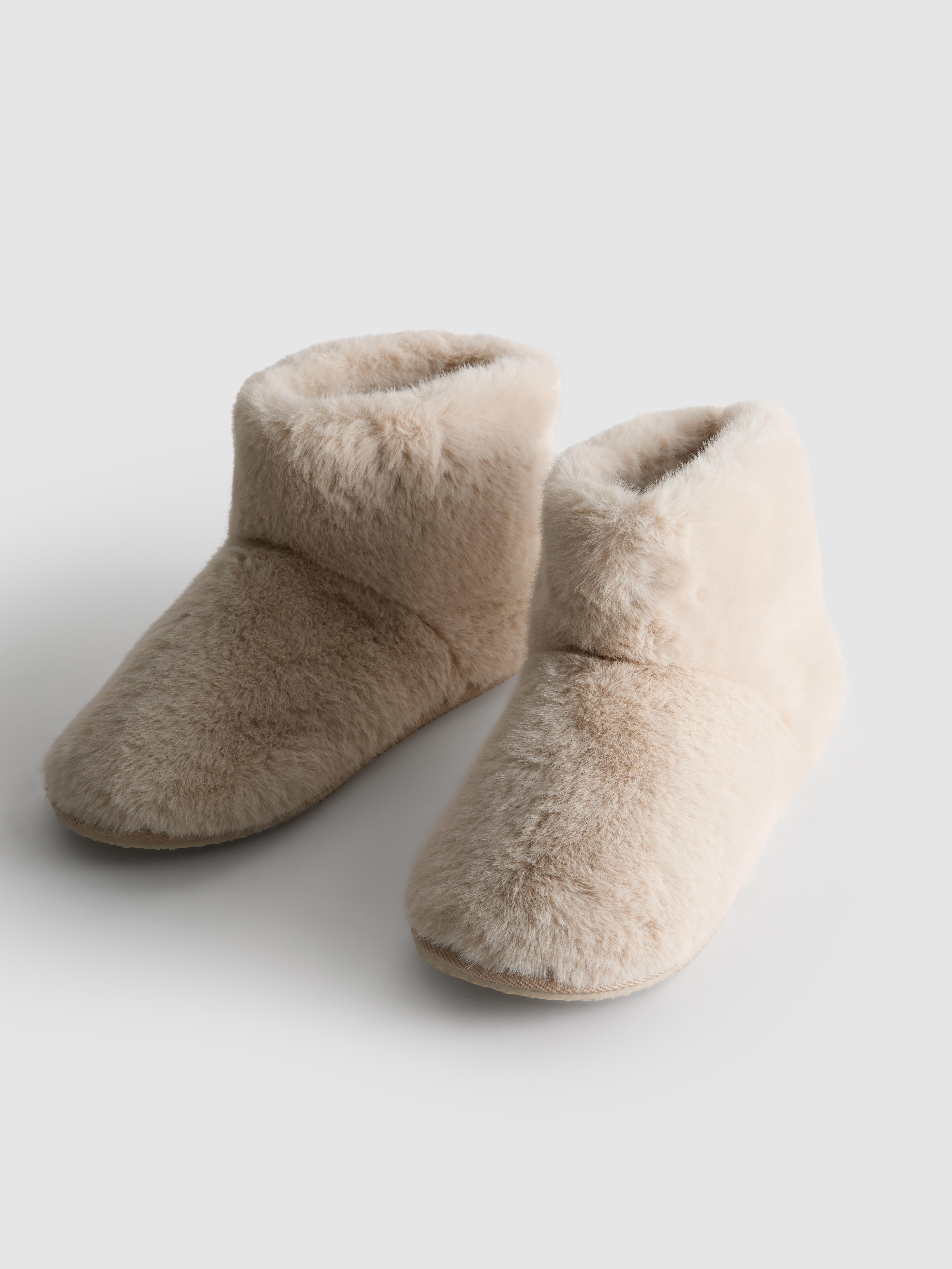 Faux Fur Bootie Slippers
