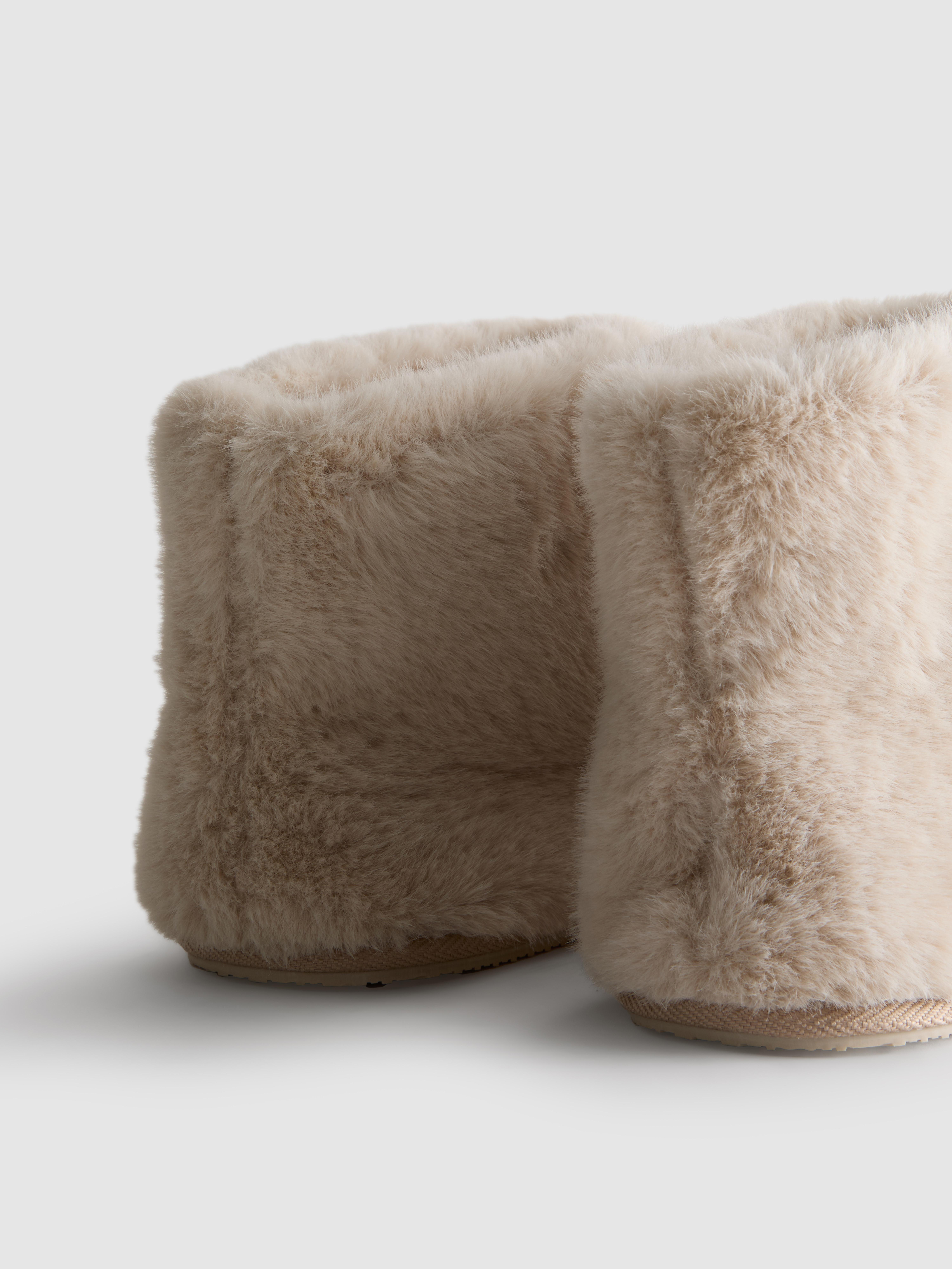 Faux Fur Bootie Slippers