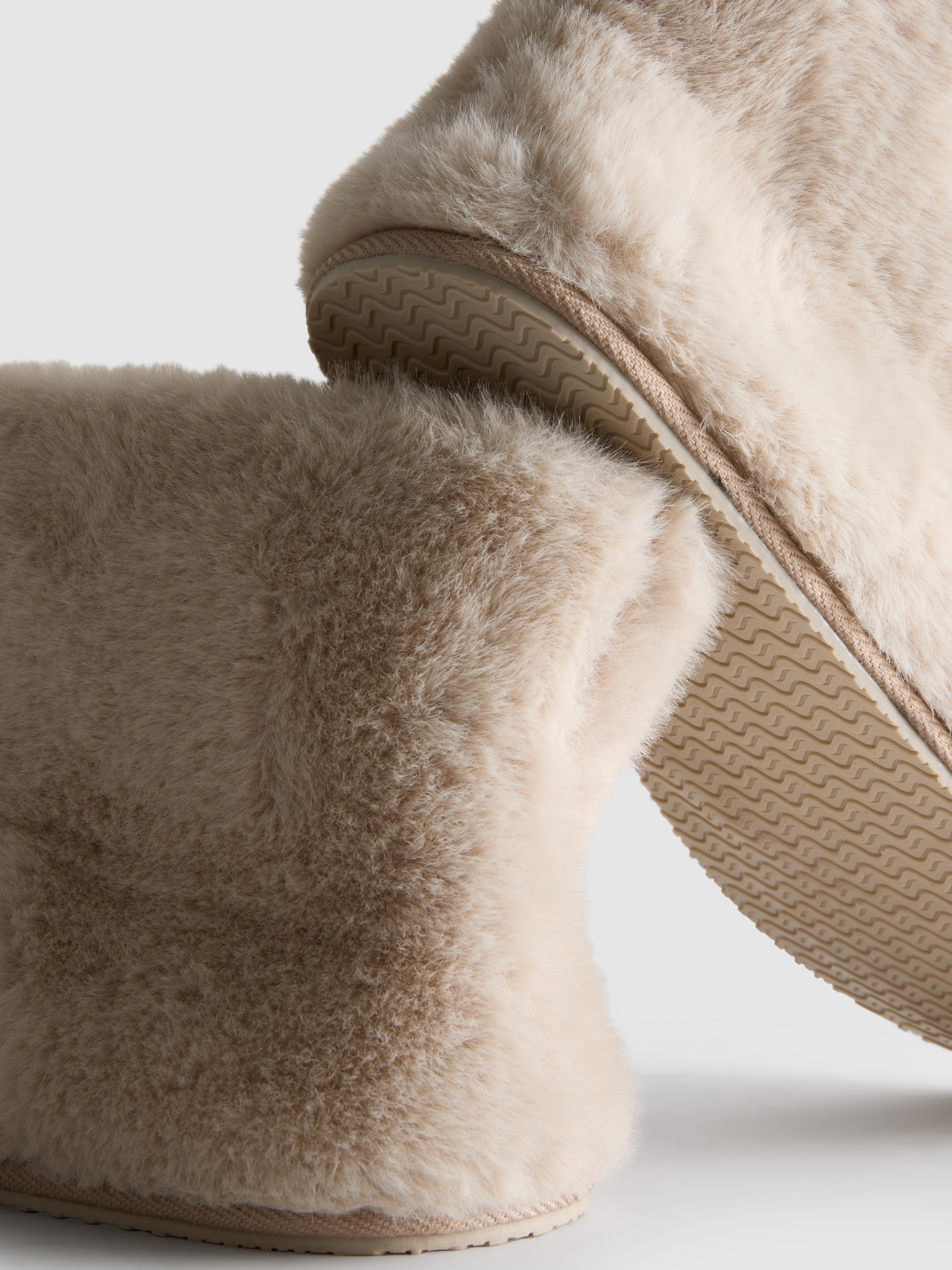 Faux Fur Bootie Slippers