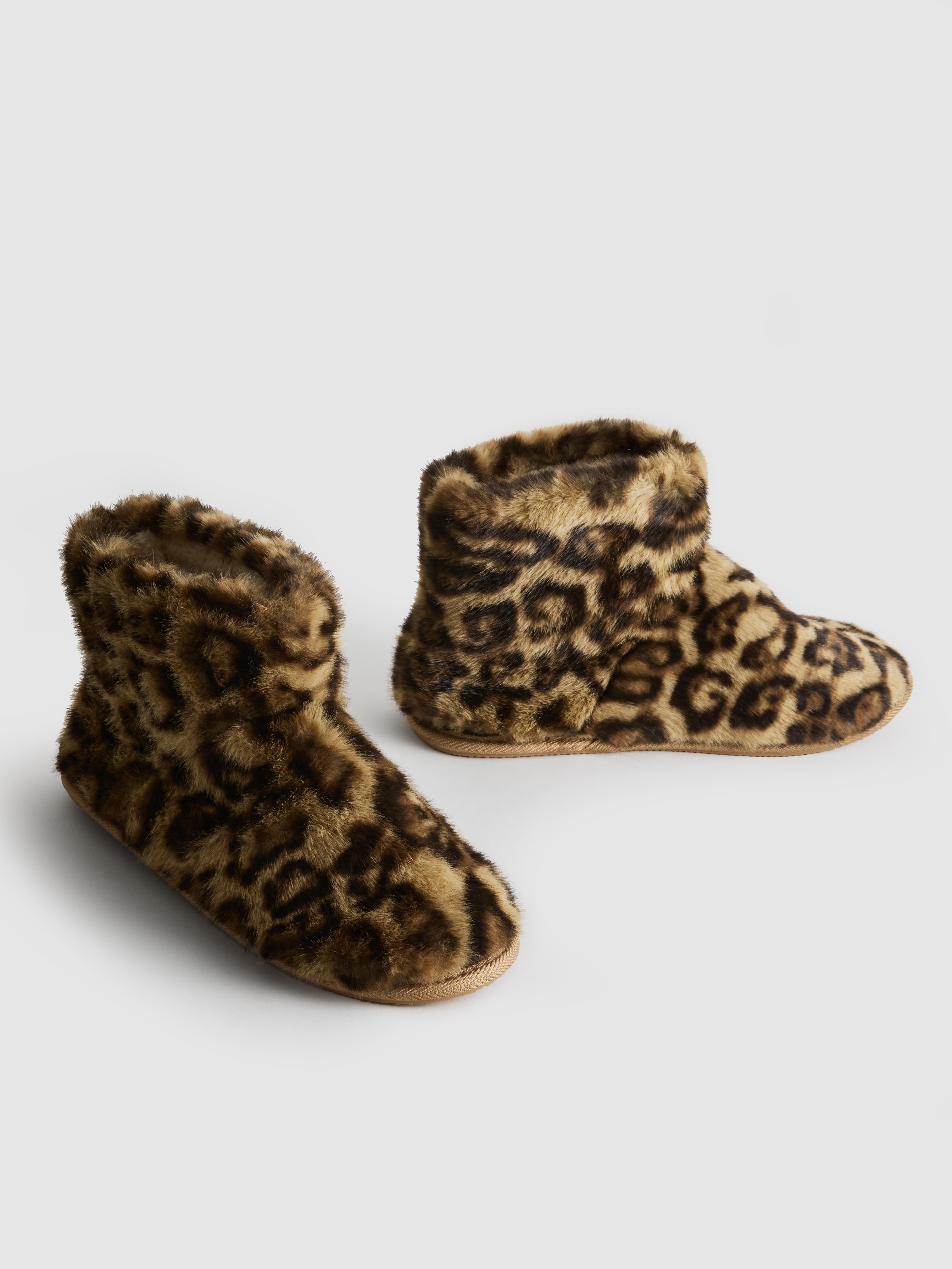 Faux Fur Bootie Slippers