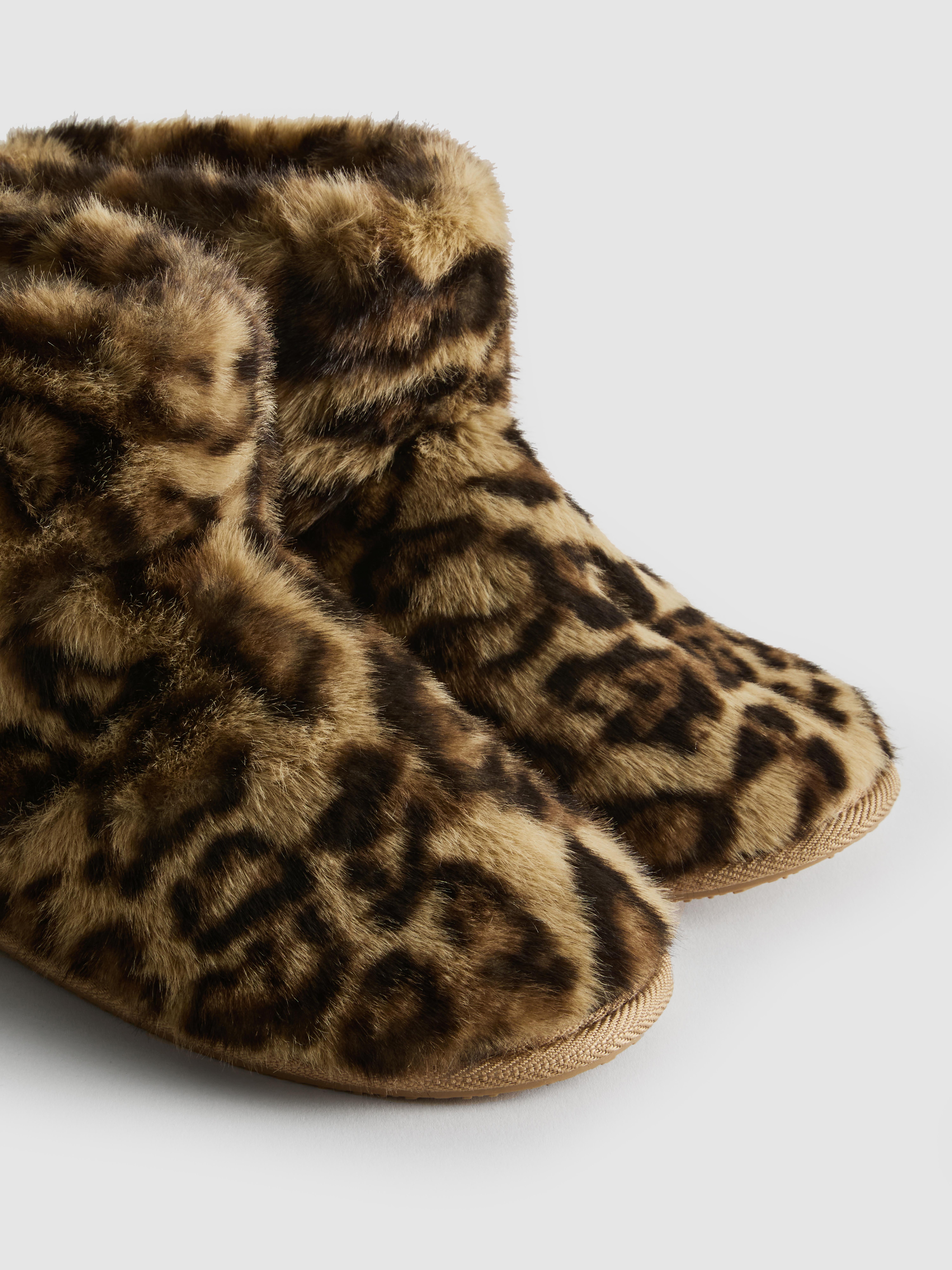 Faux Fur Bootie Slippers