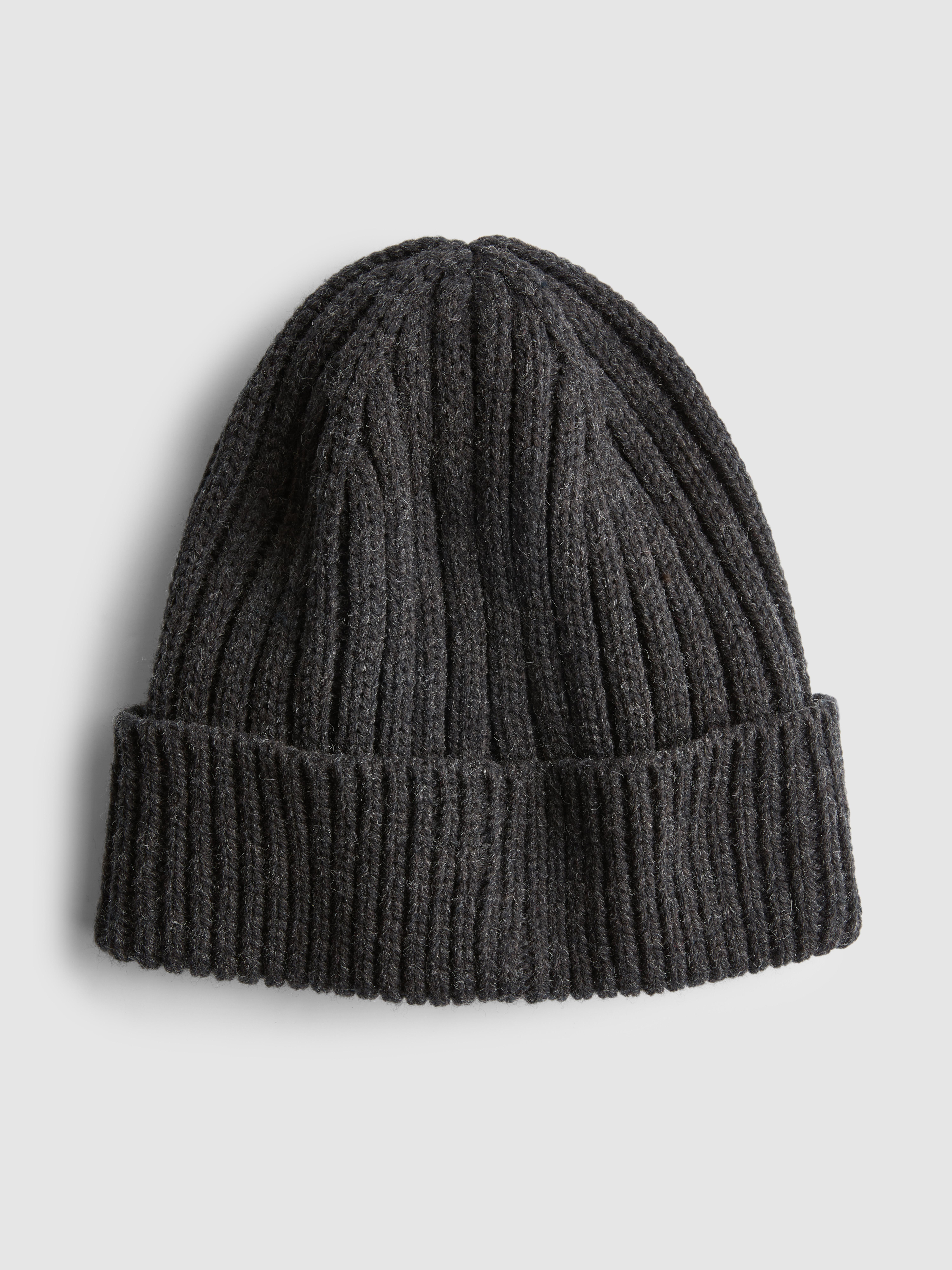 Gerippte Beanie Anthrazitfarben