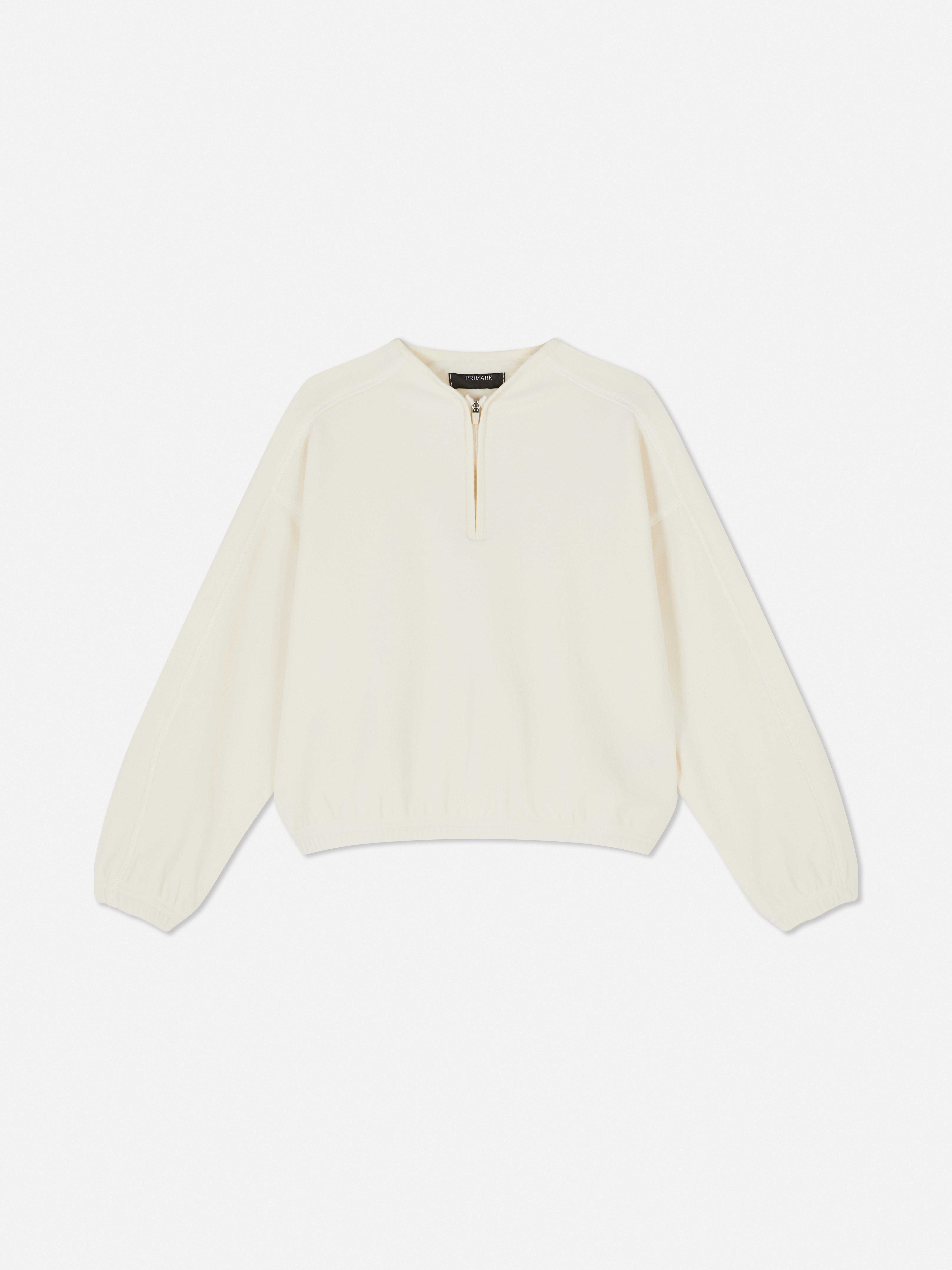 7-15 jr | Fleece sweatshirt met halve rits