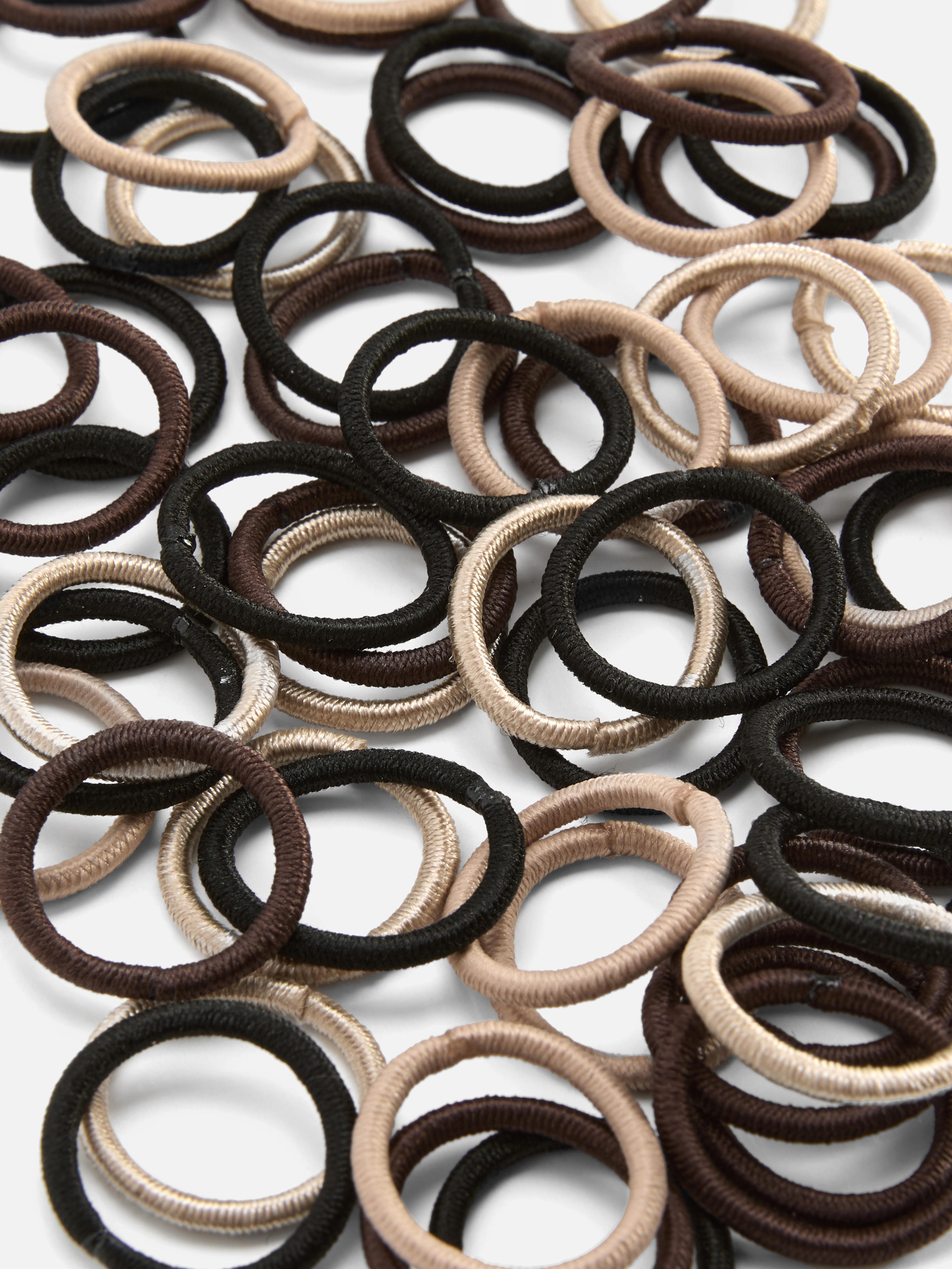 Lot de 60 mini élastiques pour cheveux