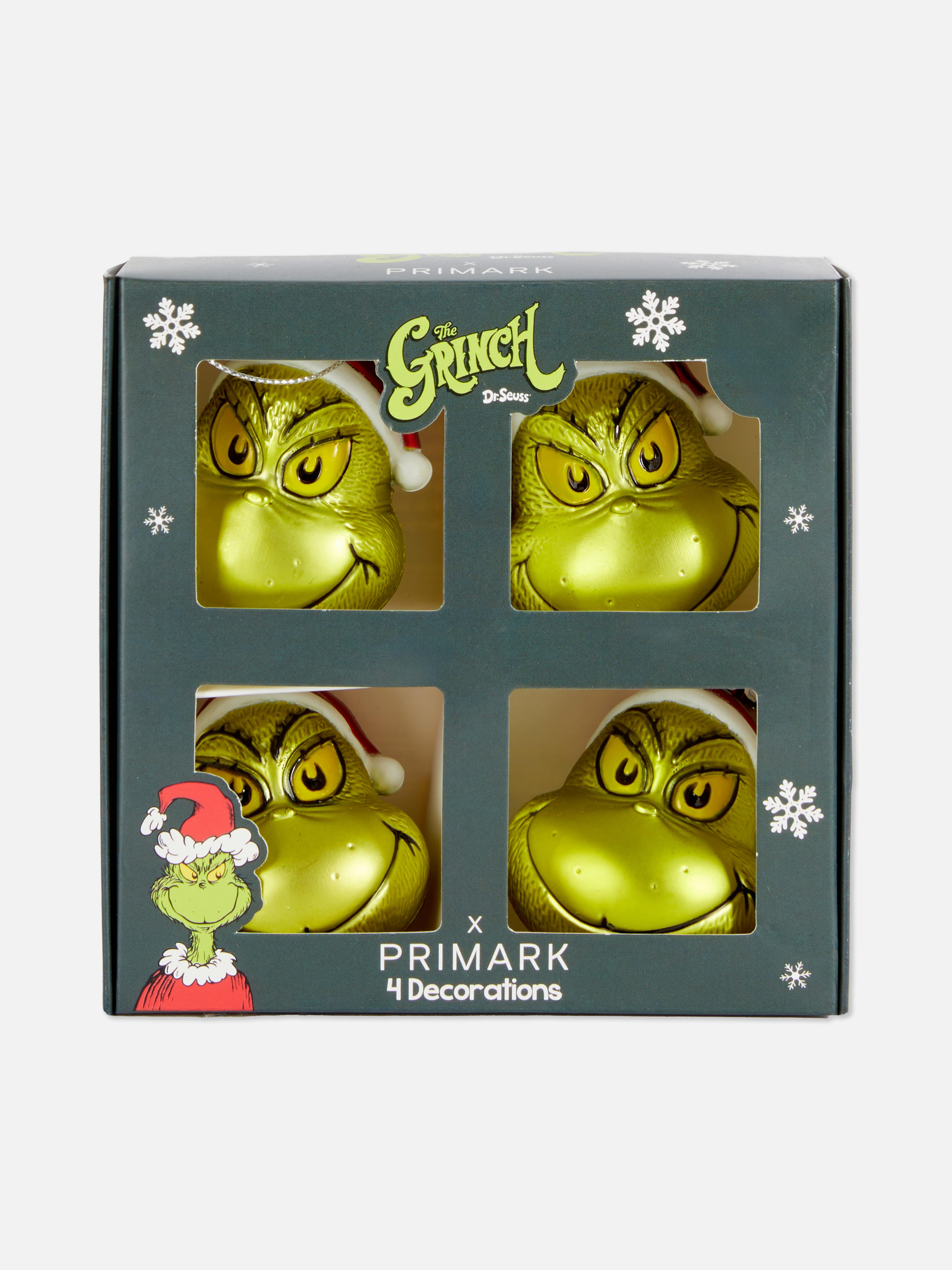 4pk The Grinch Christmas Baubles