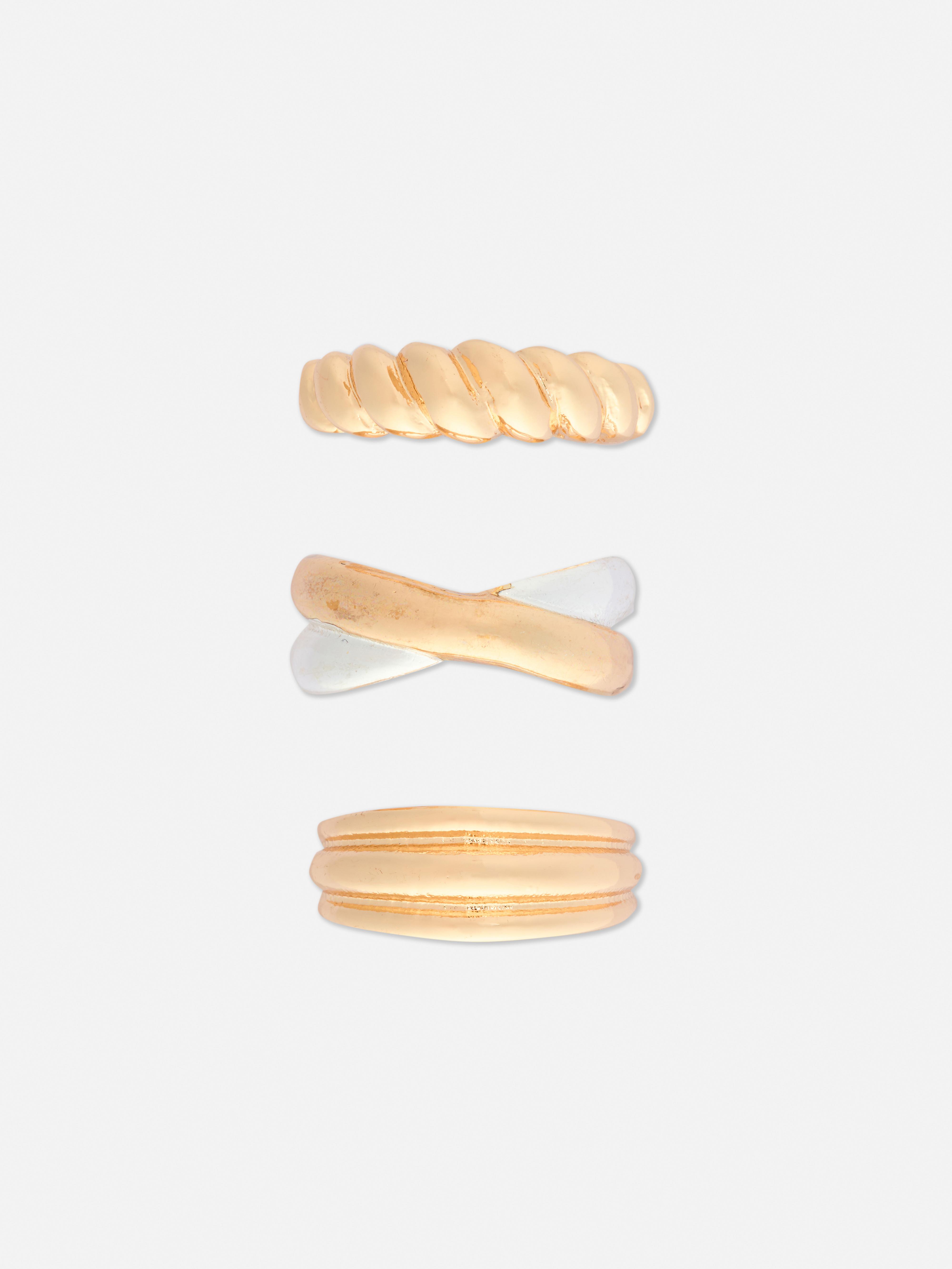 Ringe aus verschiedenen Metallen, 3er-Pack