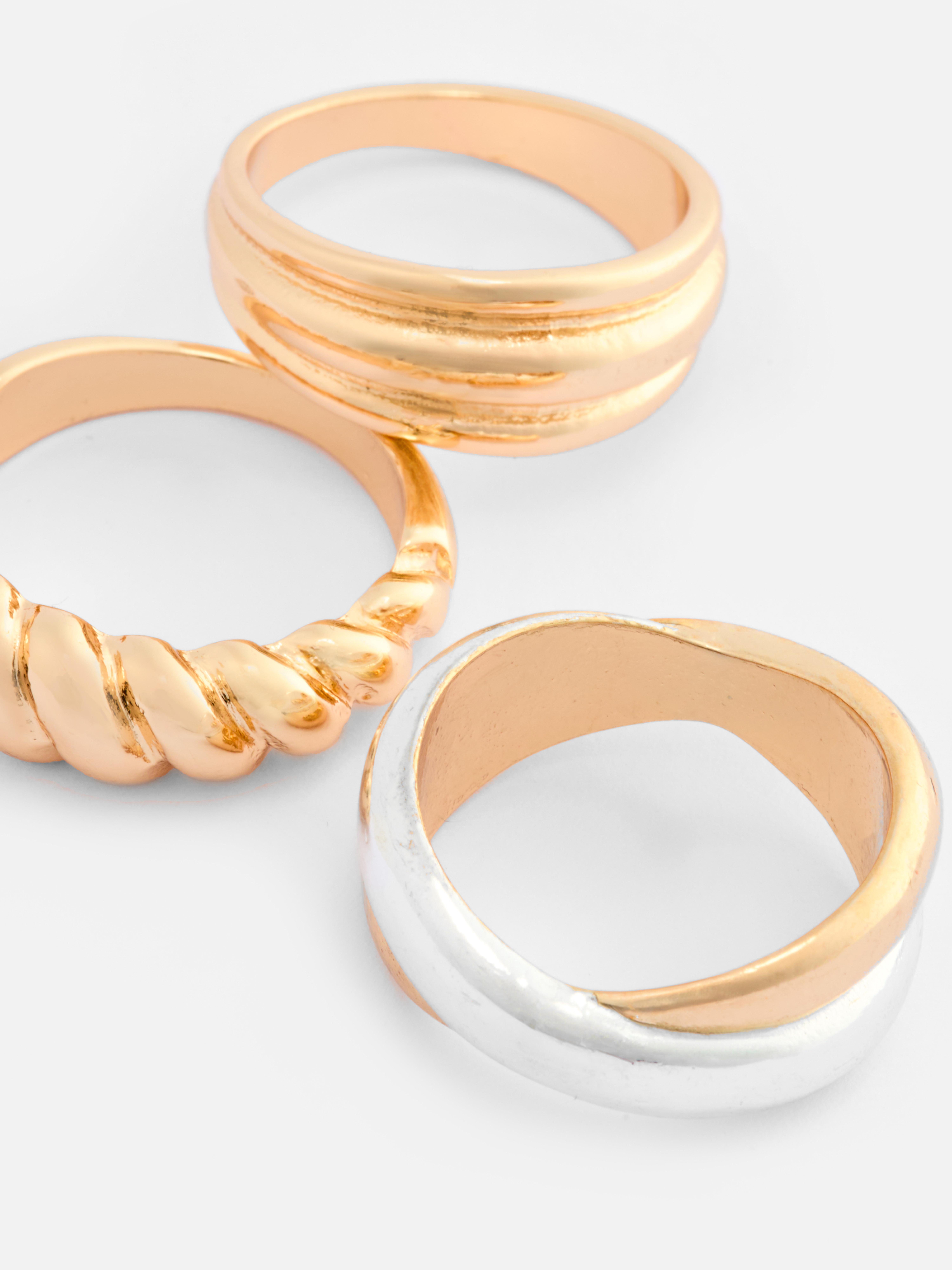 Ringe aus verschiedenen Metallen, 3er-Pack