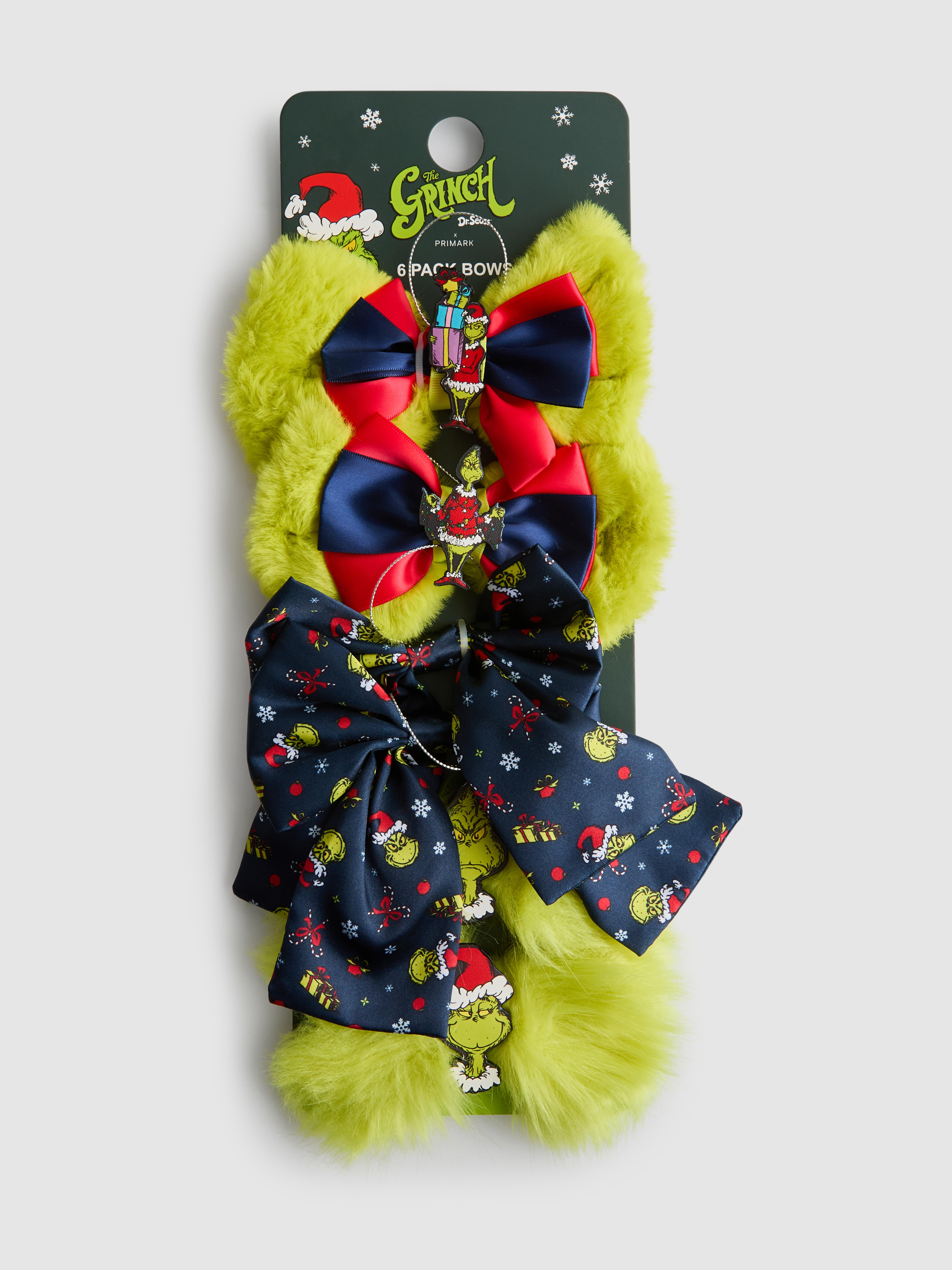 6pk The Grinch Christmas Tree Bow Decorations