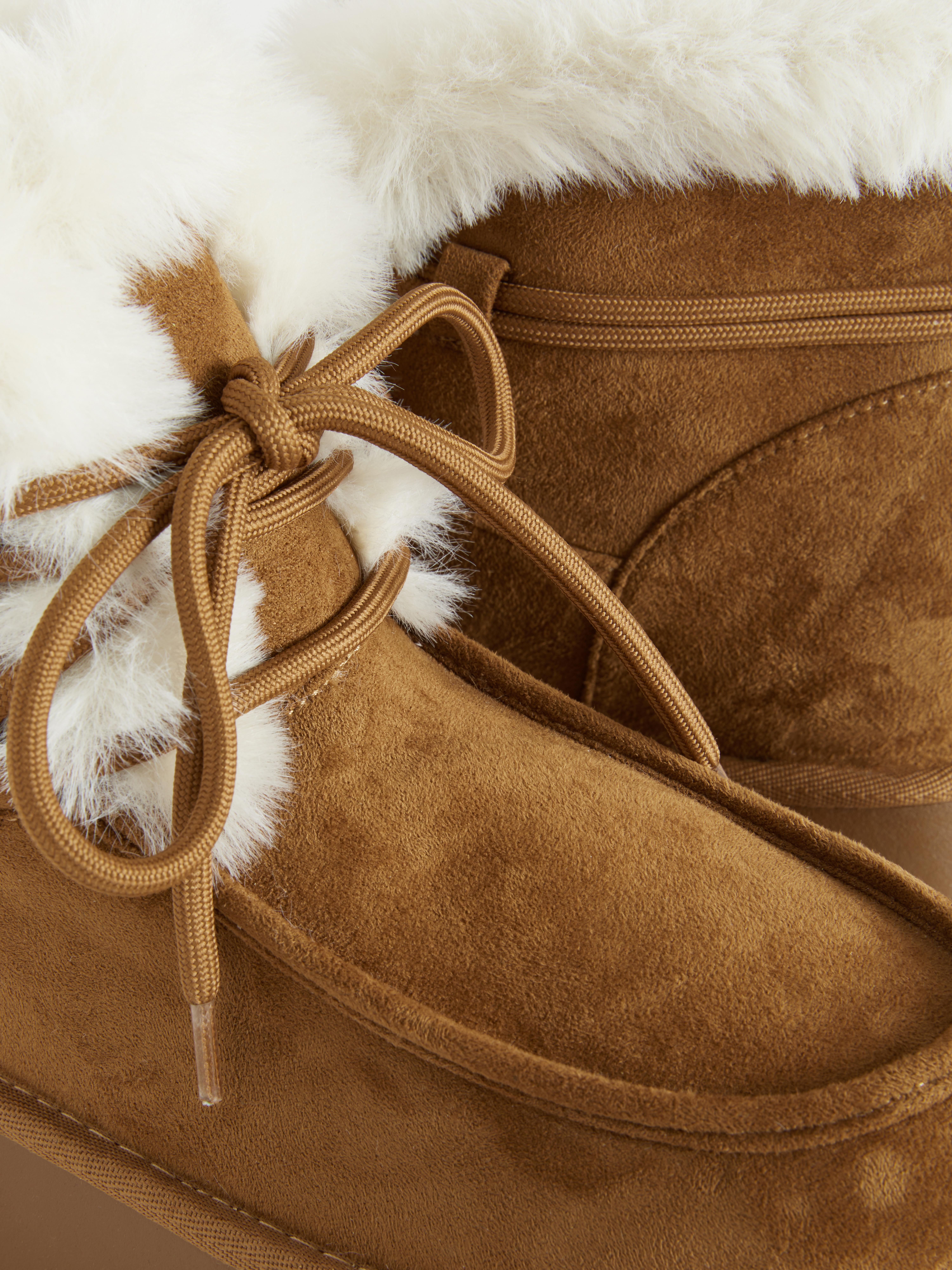 Lace-Up Faux Fur Lined Boots