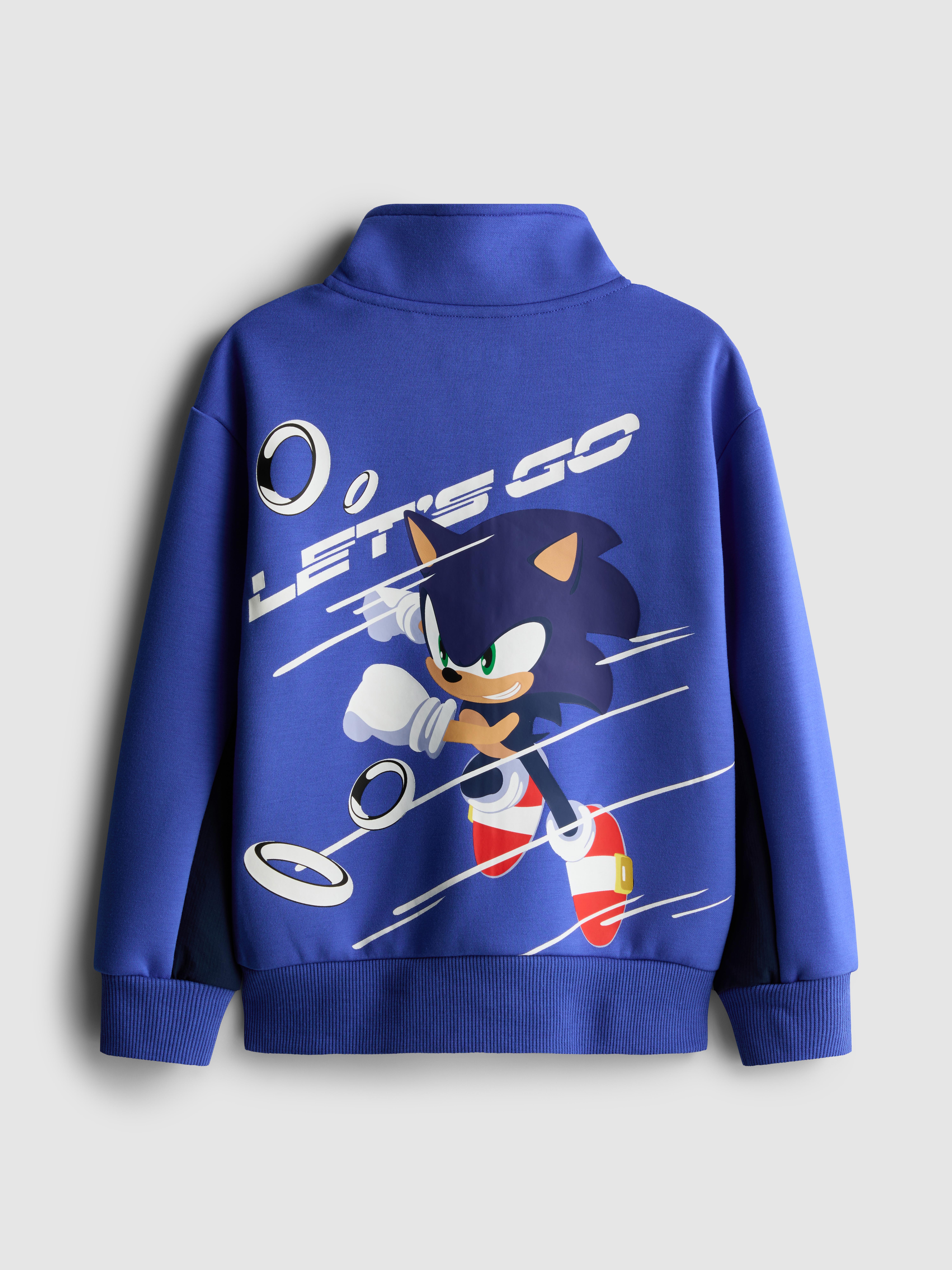 3-8yrs | Sonic The Hedgehog Funnel Neck Zip-Up Sweatshirt