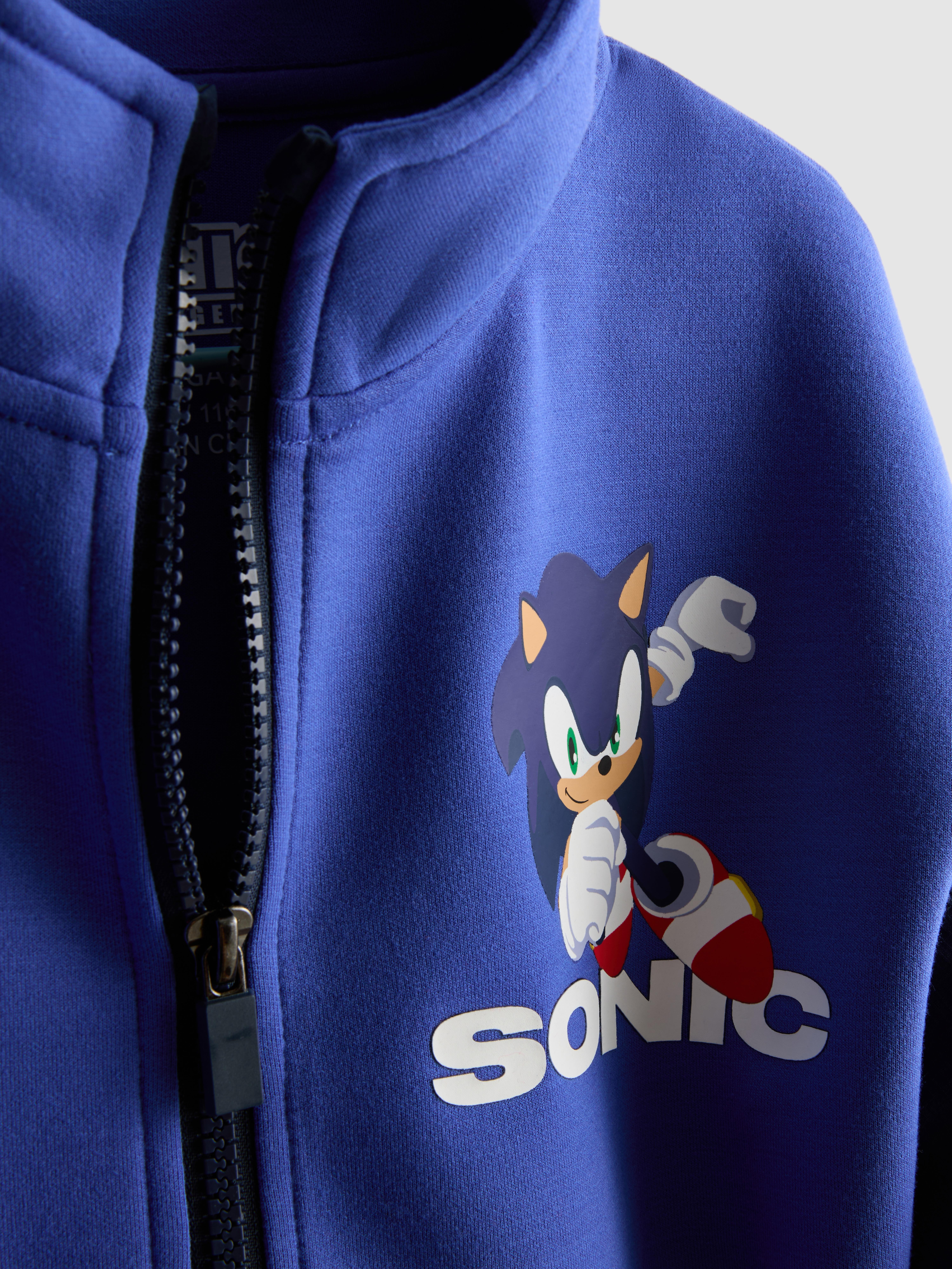 3-8yrs | Sonic The Hedgehog Funnel Neck Zip-Up Sweatshirt