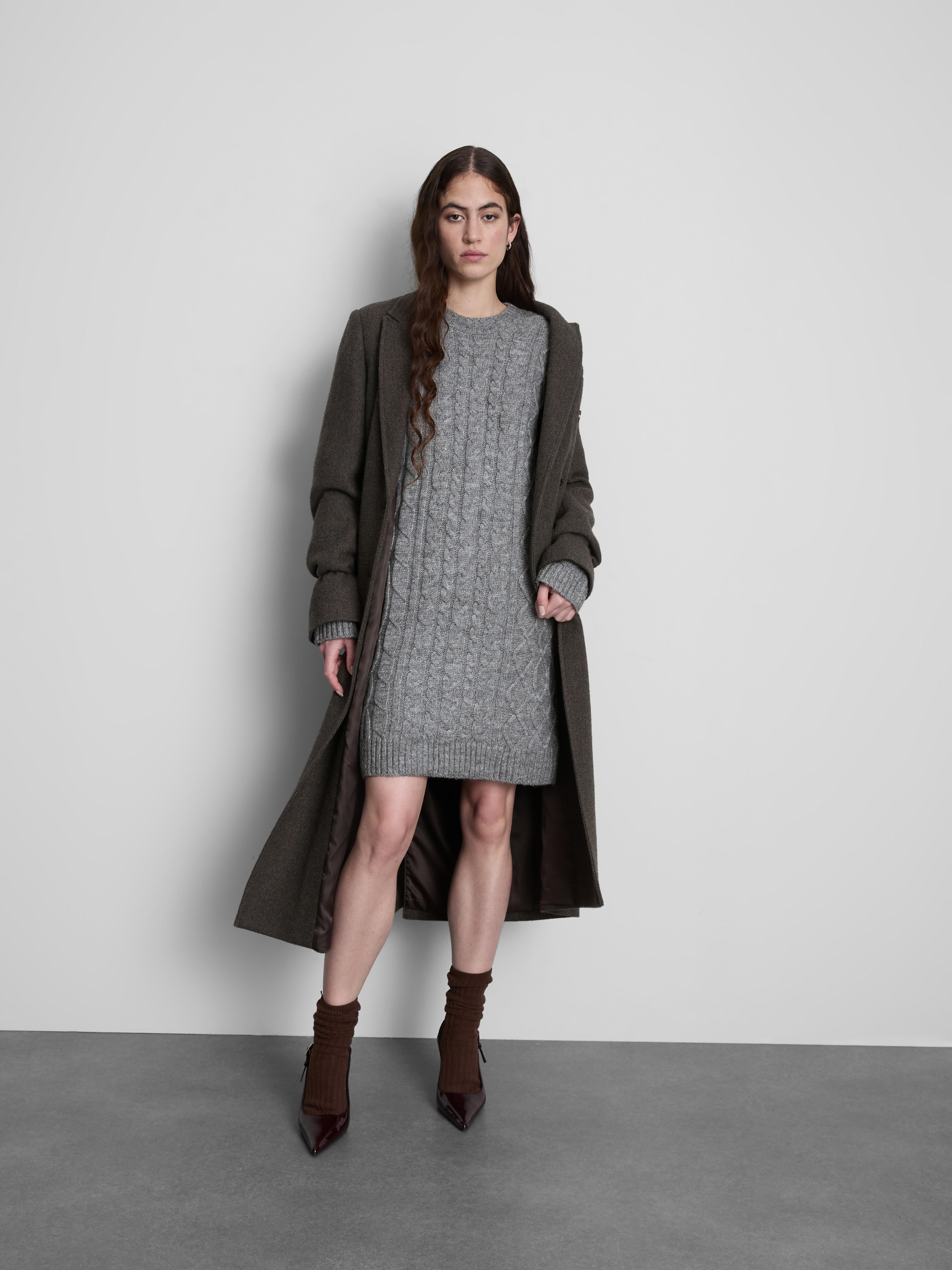 Cable Knit Mini Sweater Dress