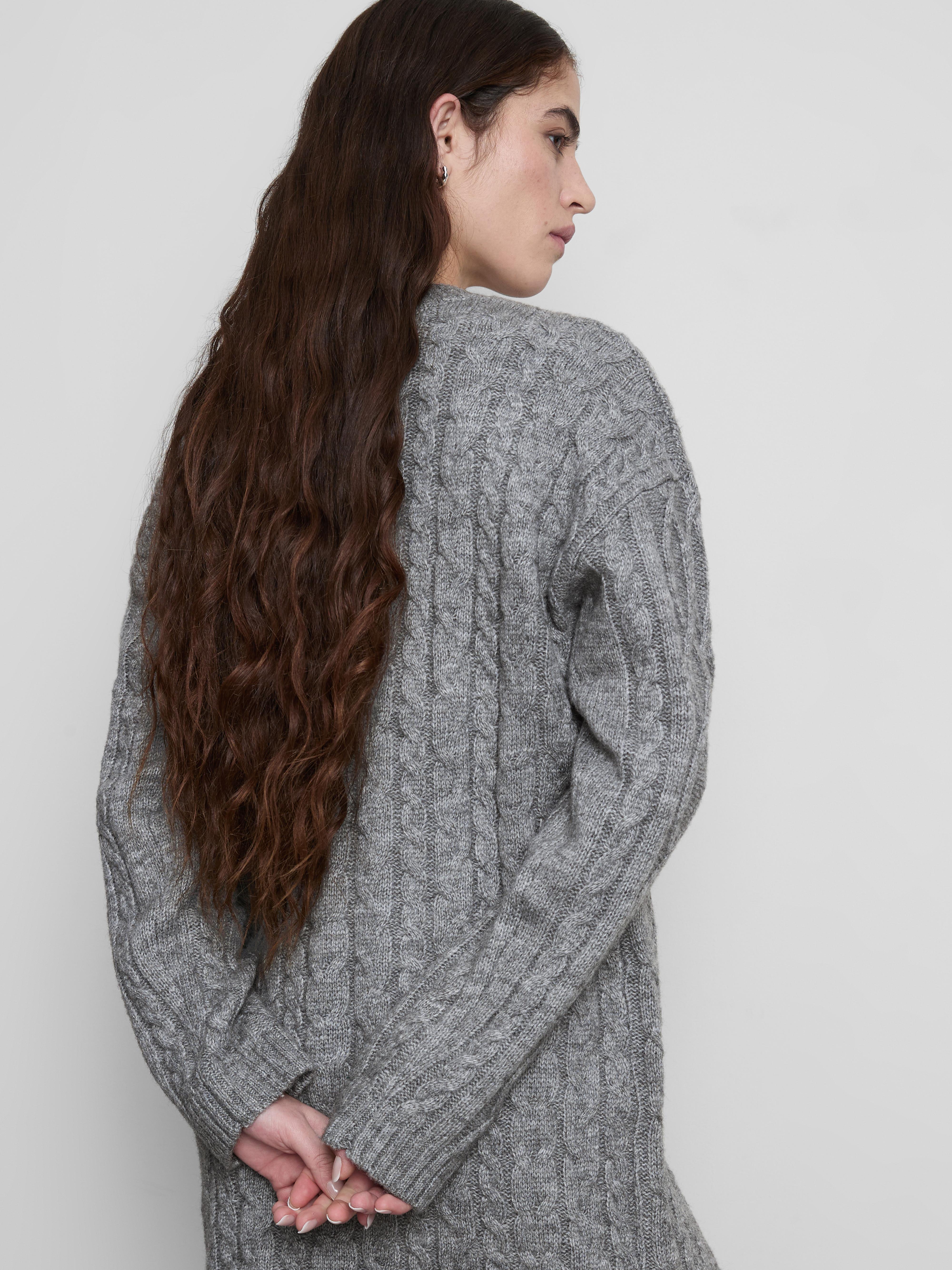 Cable Knit Mini Sweater Dress