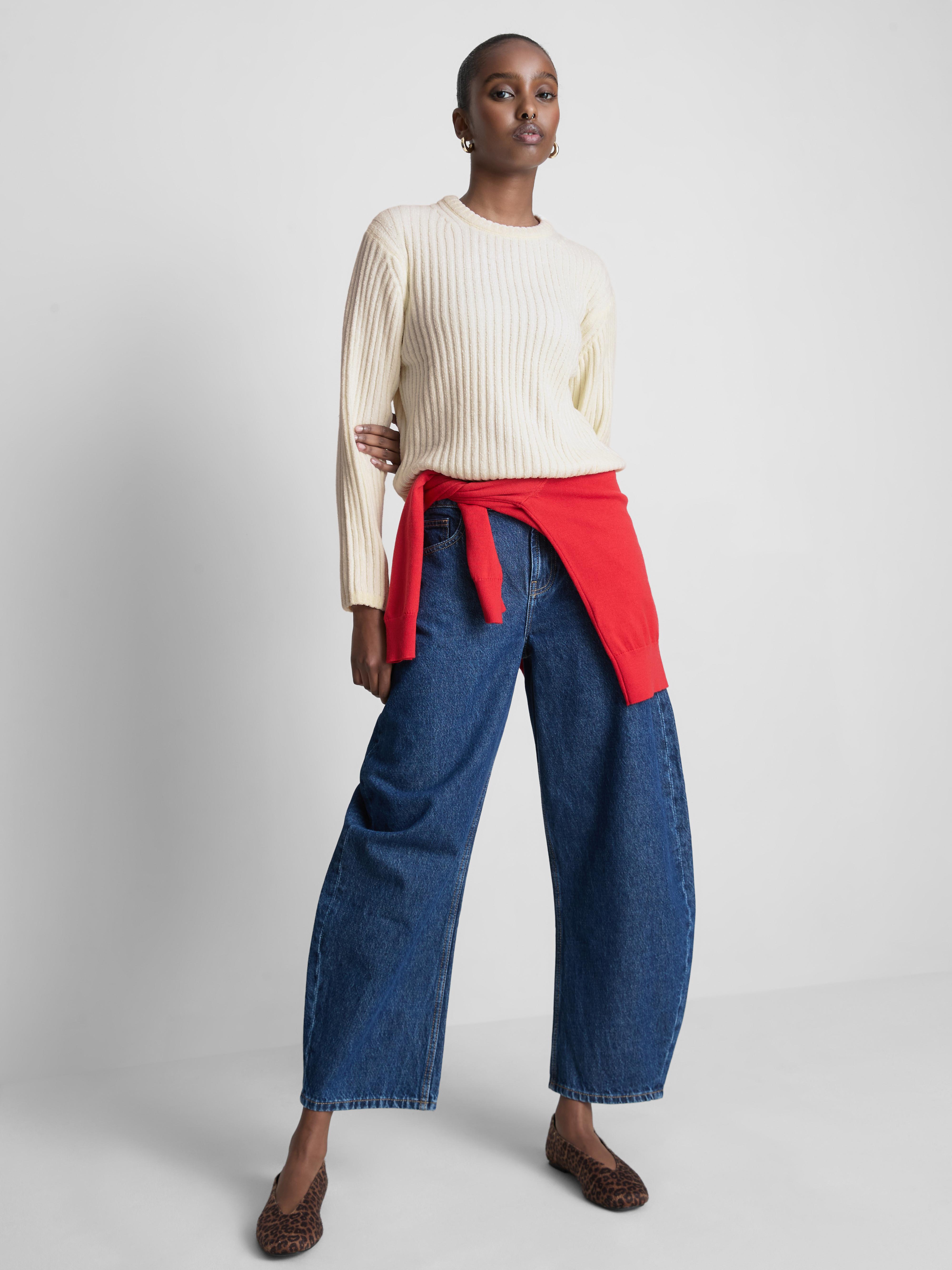 Ribbed Chenille Jumper Ivory