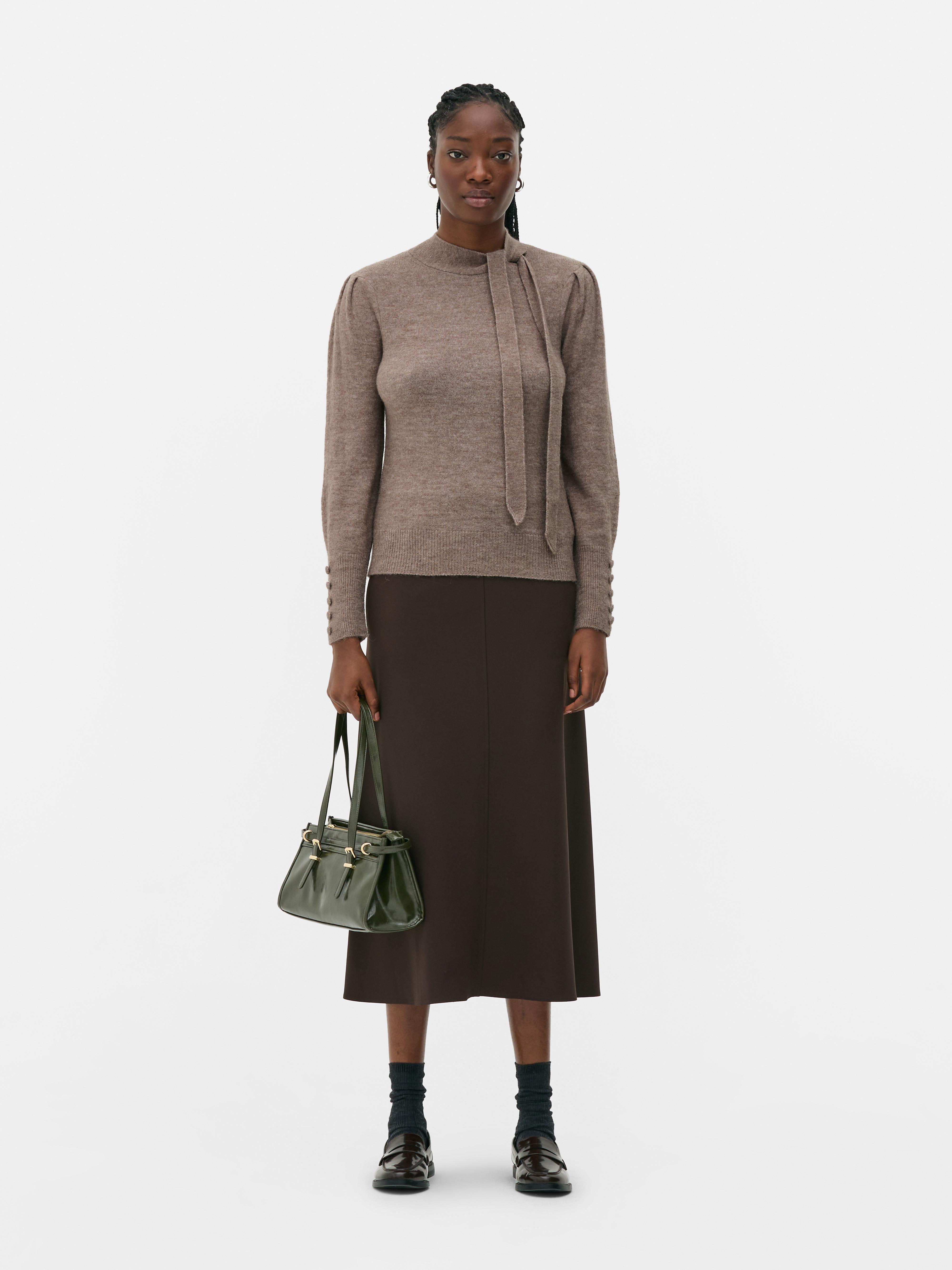 Bow Collar Knit Jumper