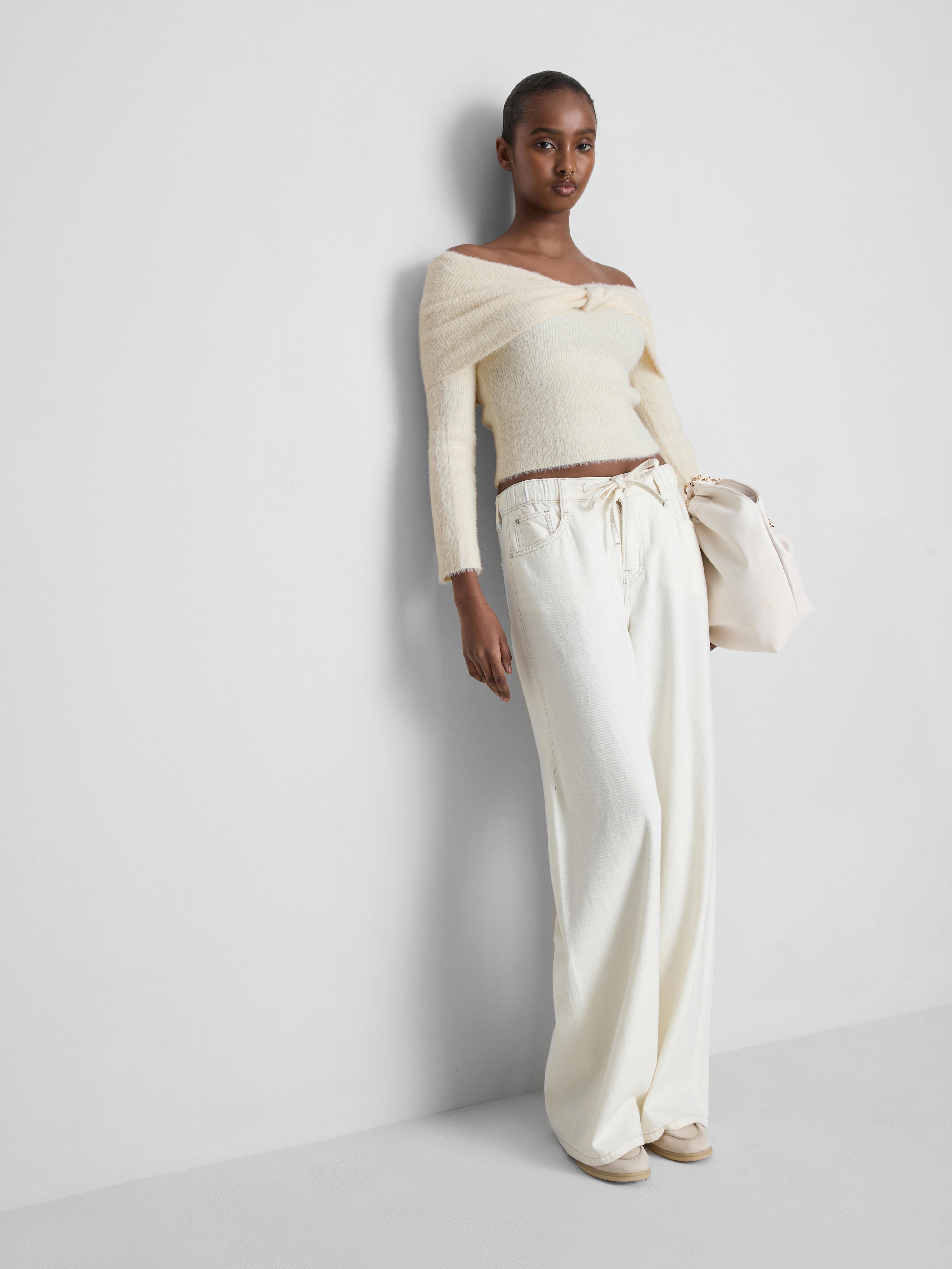 Twist Detail Bardot Jumper