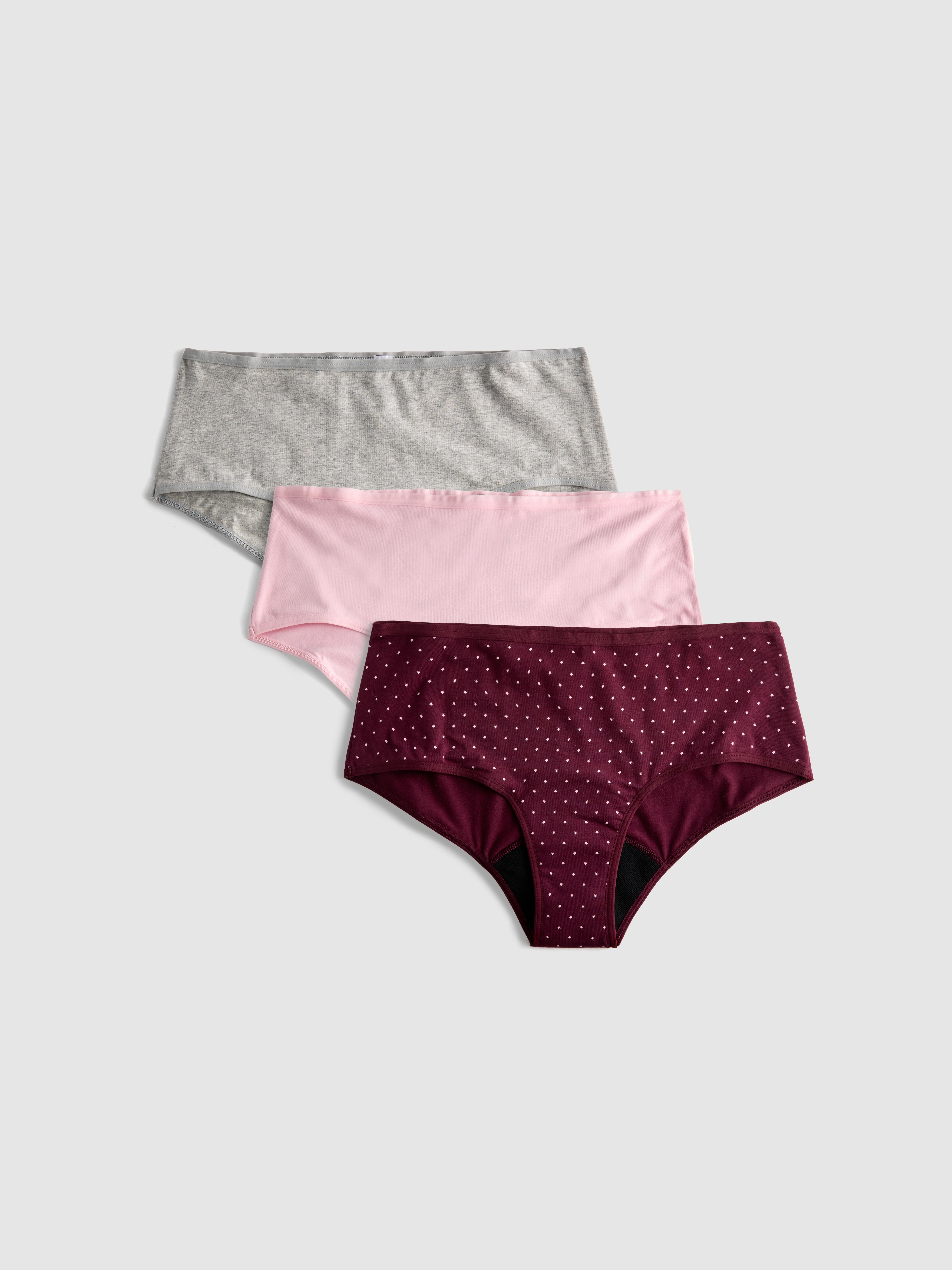 3pk Cotton Hipster Period Pants