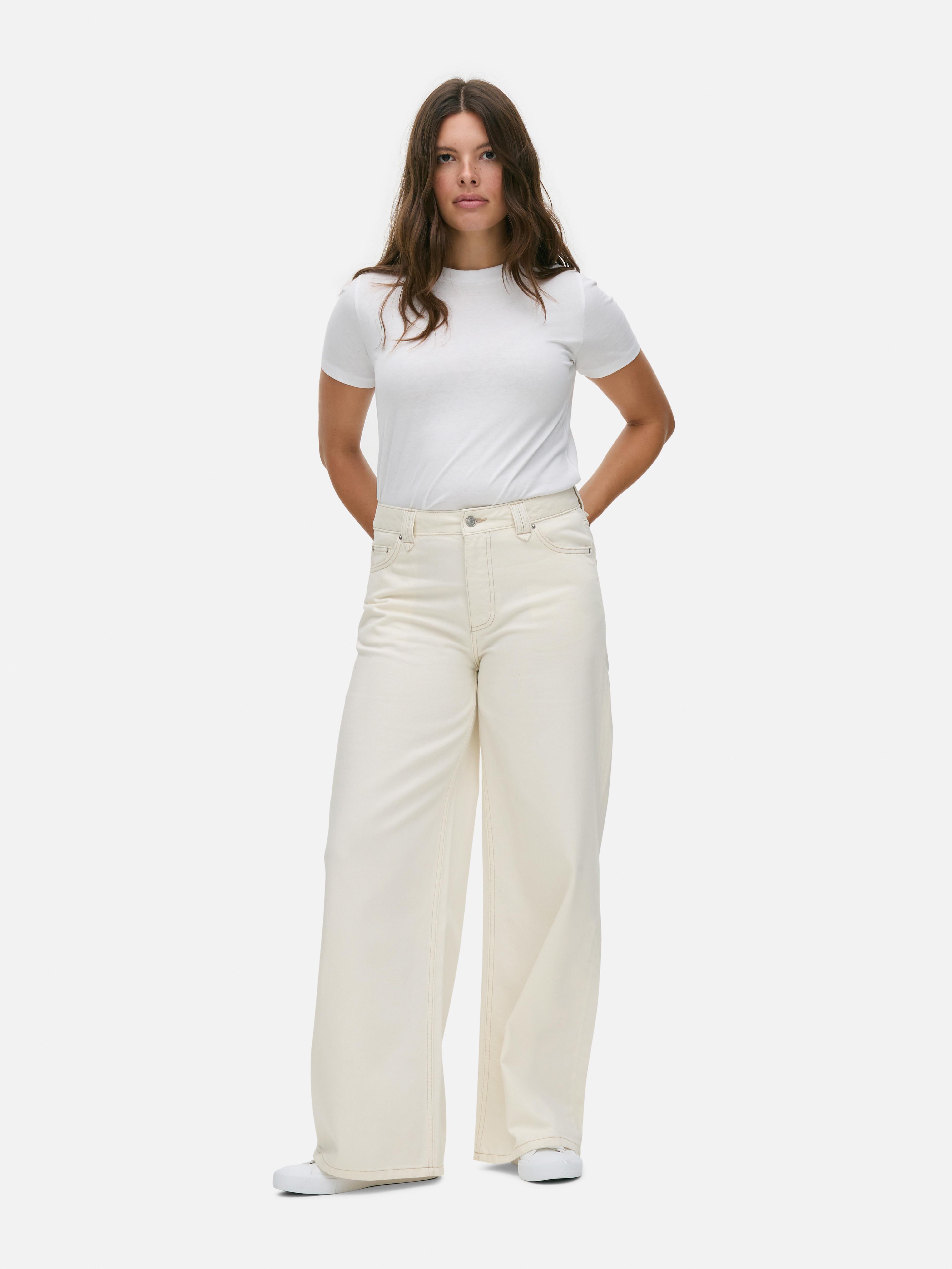 Mid-Rise Wide Leg Jeans