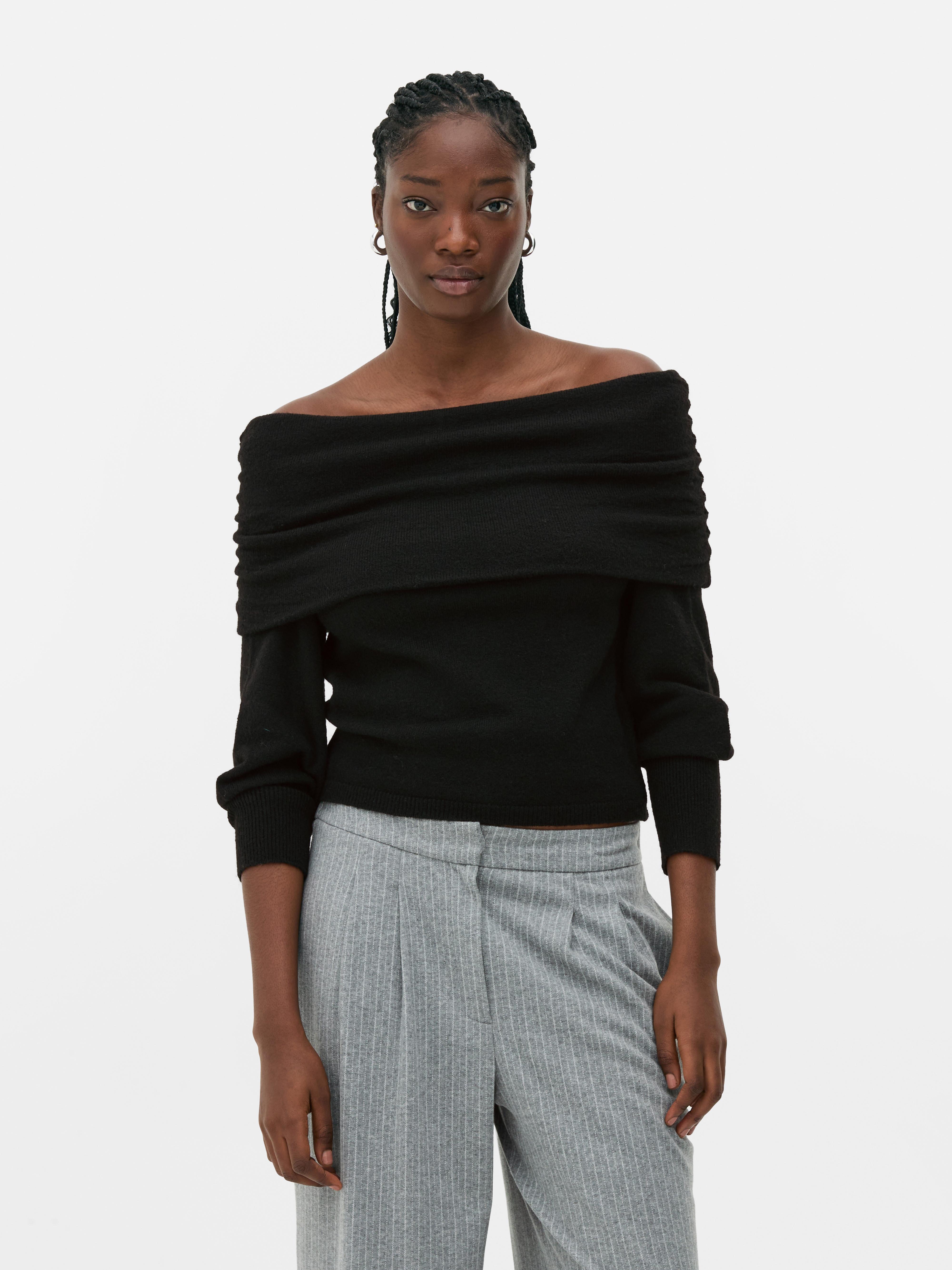 Fold Over Bardot Jumper