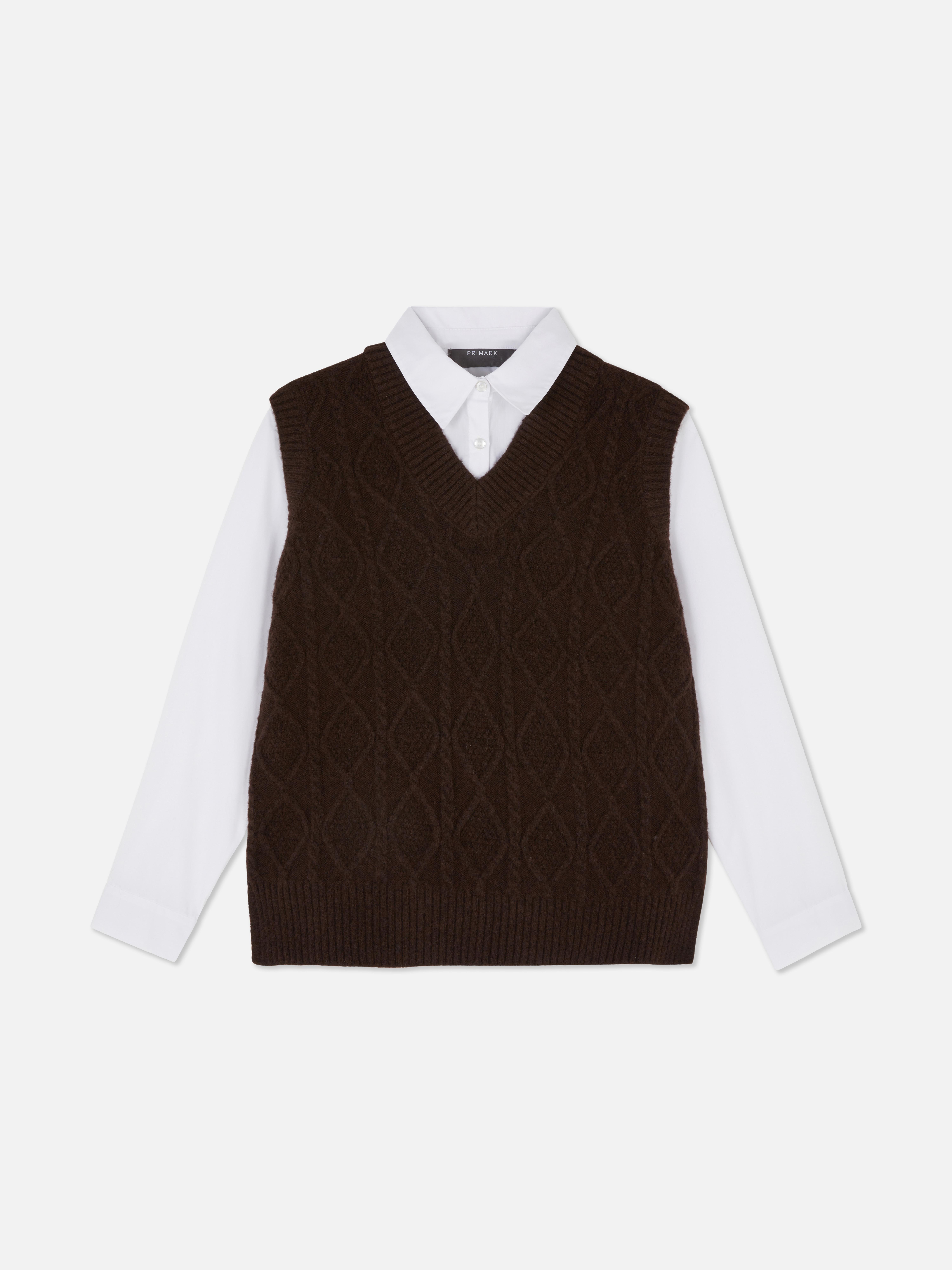 Cable Knit 2 in 1 Vest