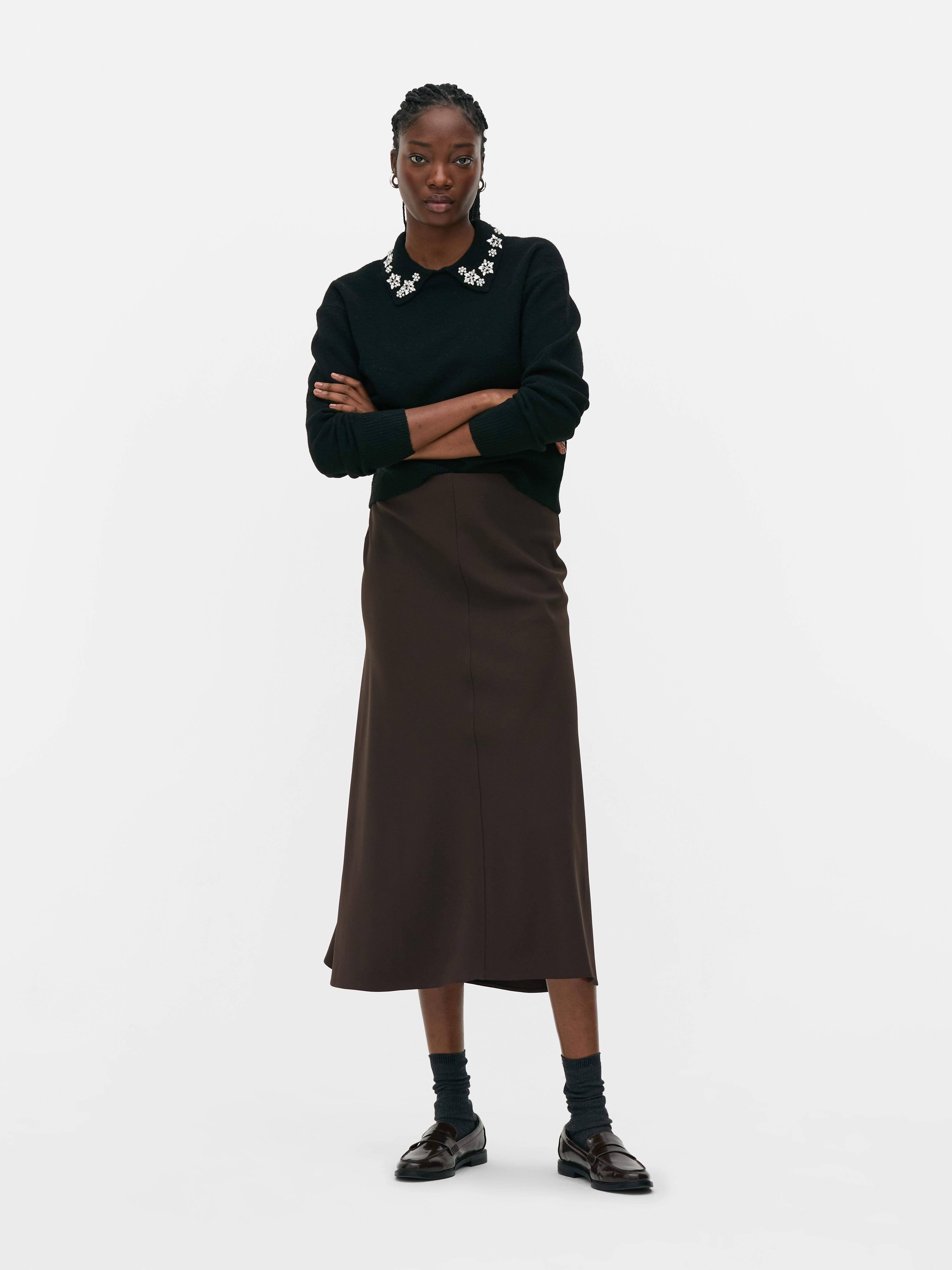 Embroidered Jewel Collar Jumper