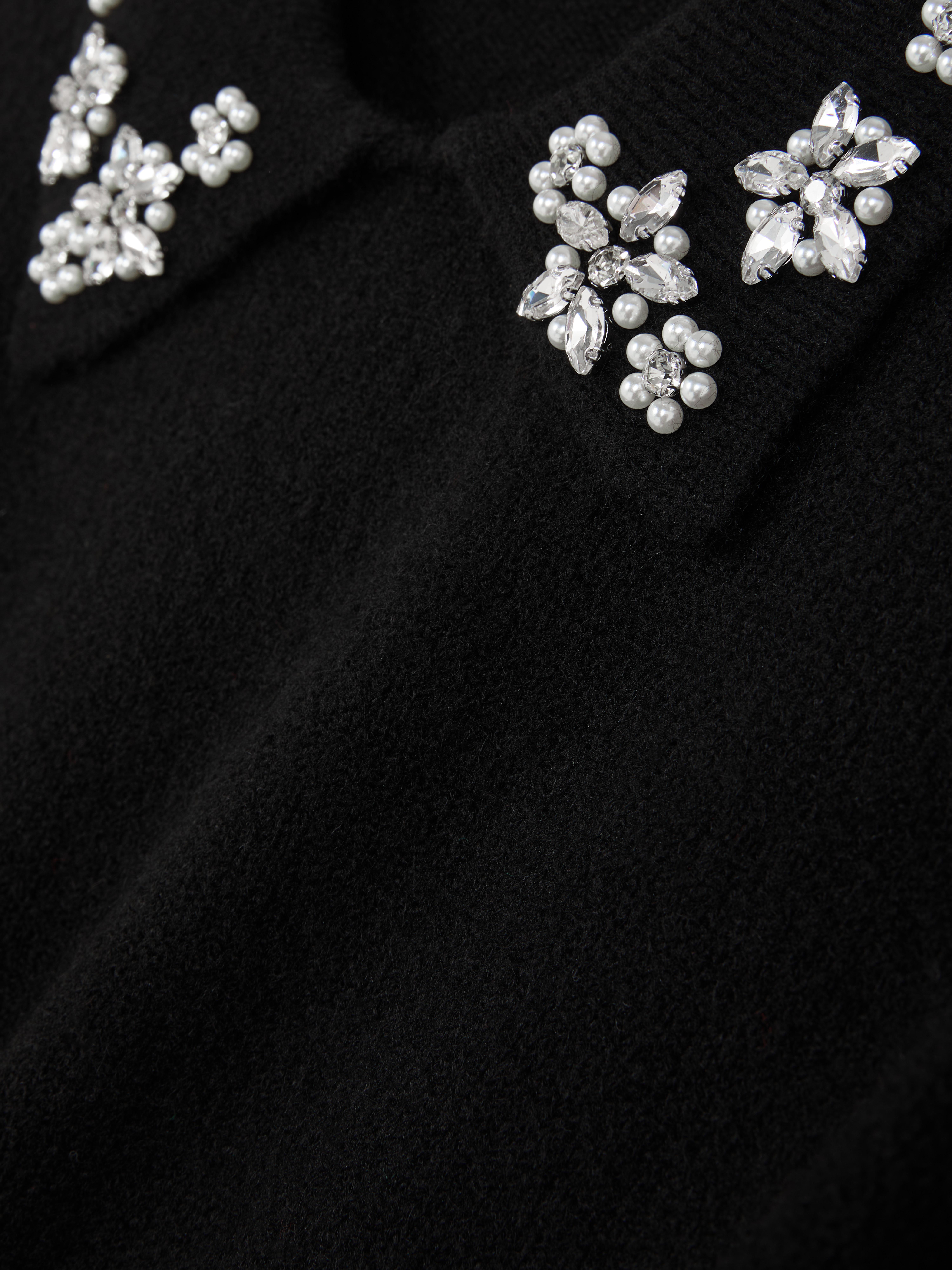 Embroidered Jewel Collar Jumper