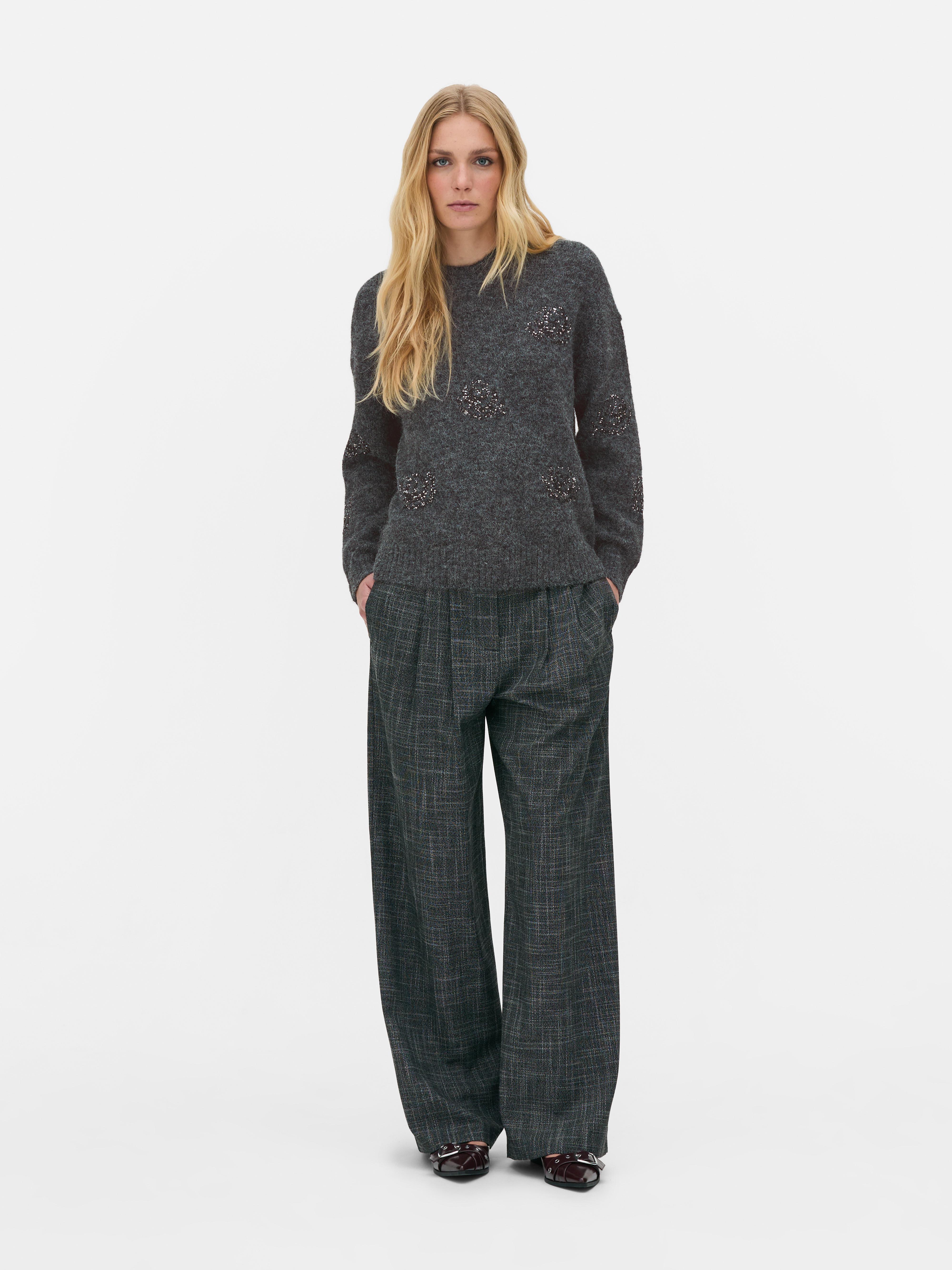 Embroidered Sequin Jumper
