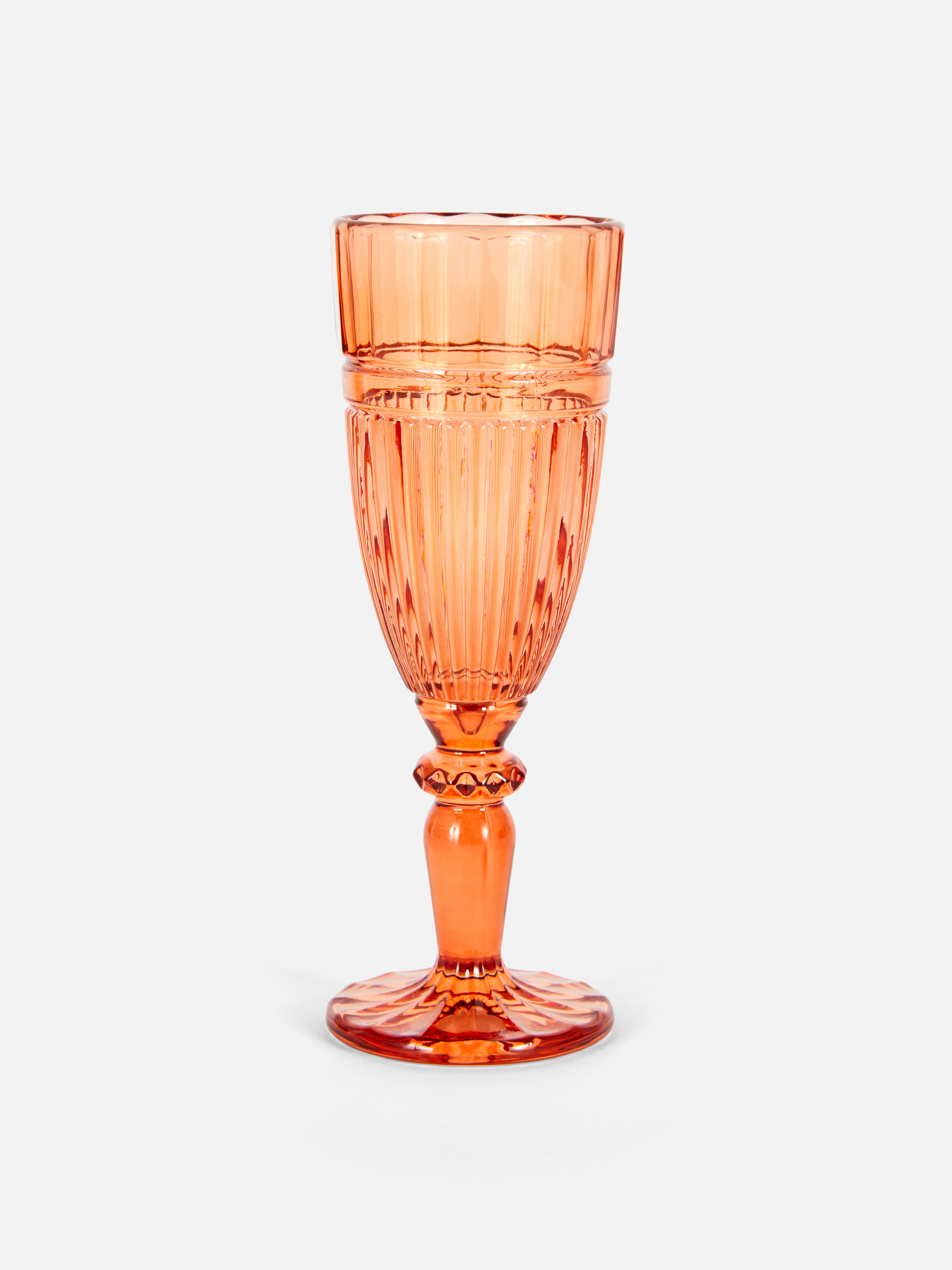 Embossed Flute Glass