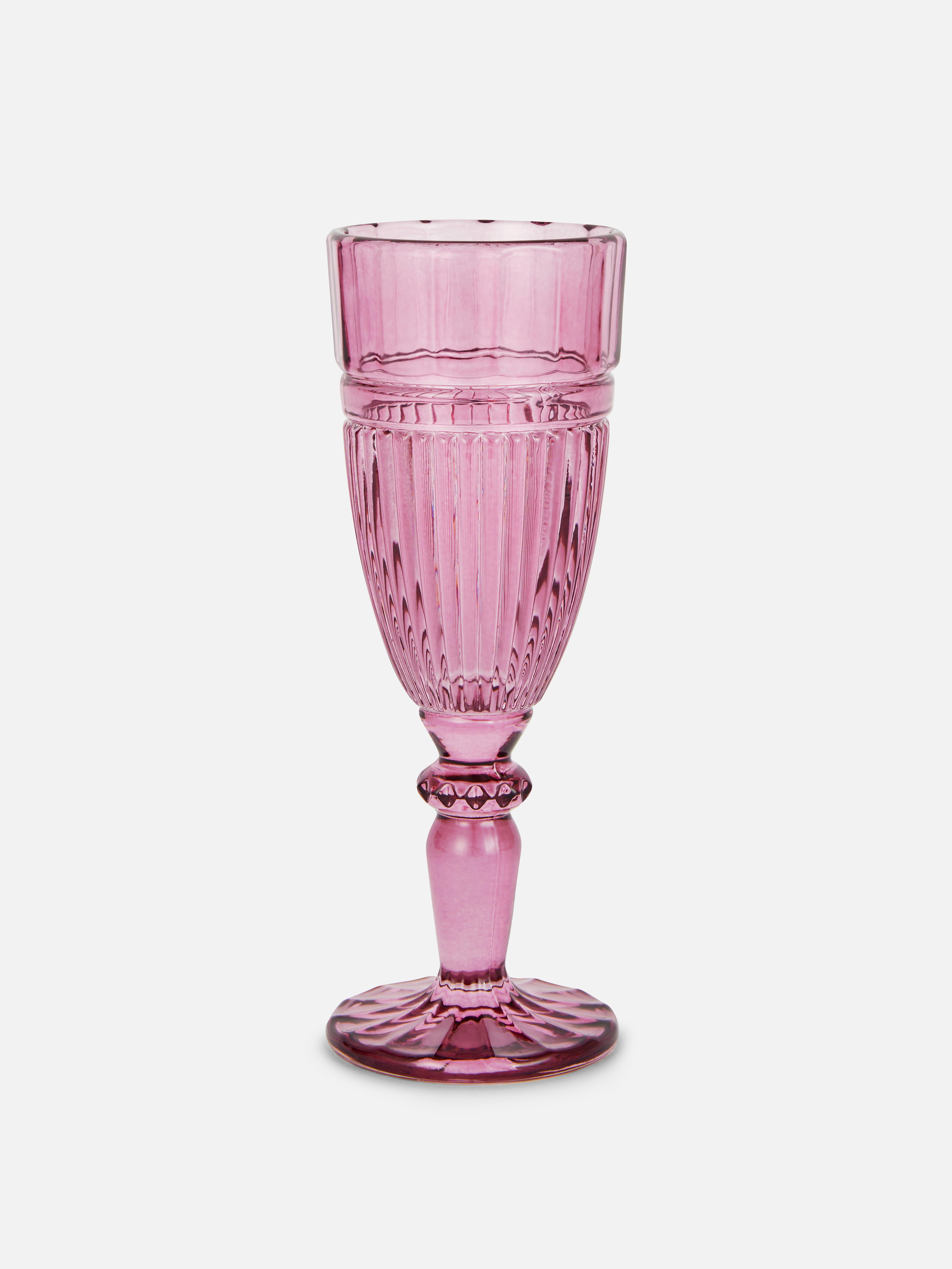 Embossed Flute Glass