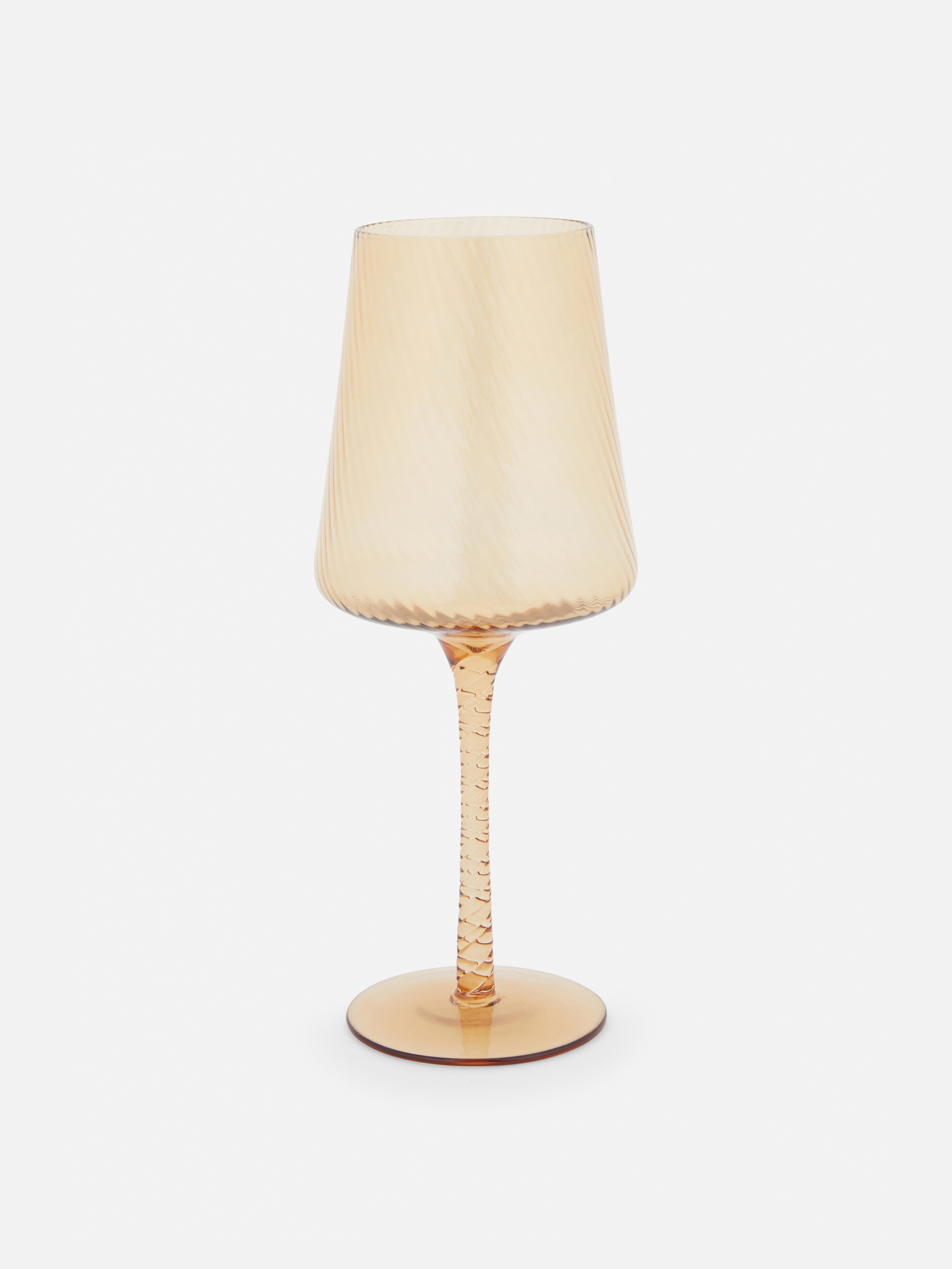 Swirl Effect Wine Glass Brown