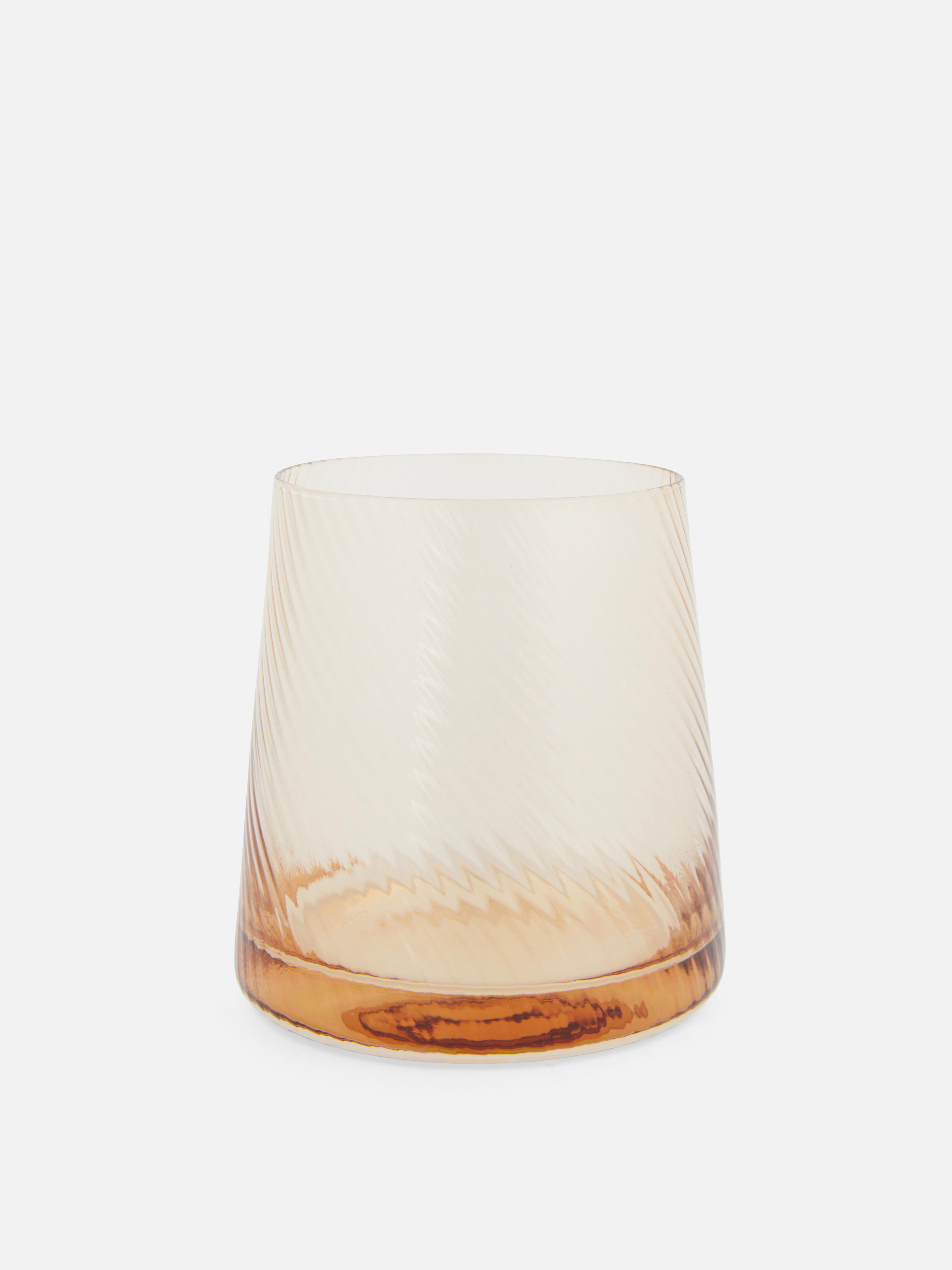 Bicchiere in vetro ondulato Marrone
