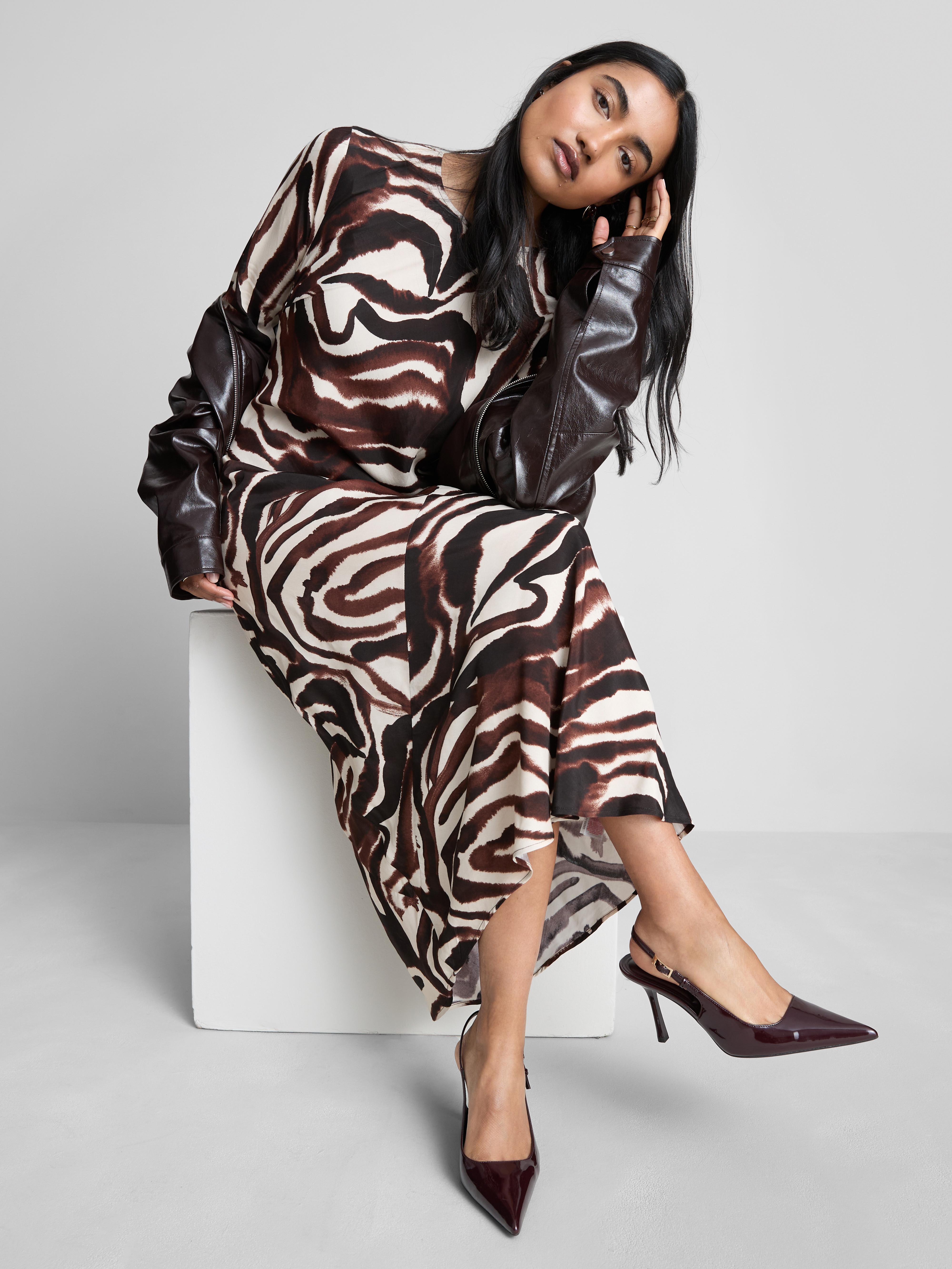 Zebra Maxi Column Dress