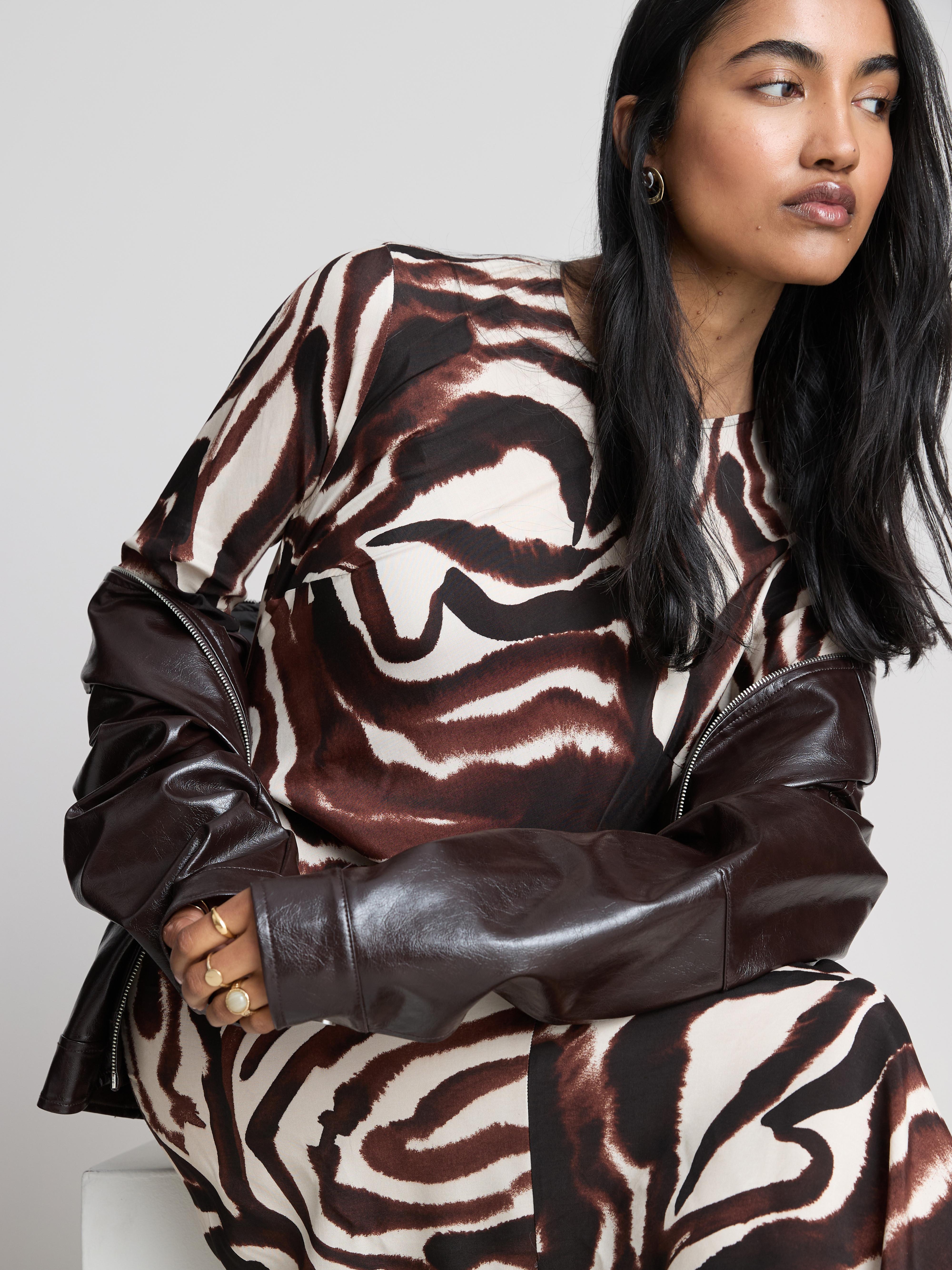 Zebra Maxi Column Dress