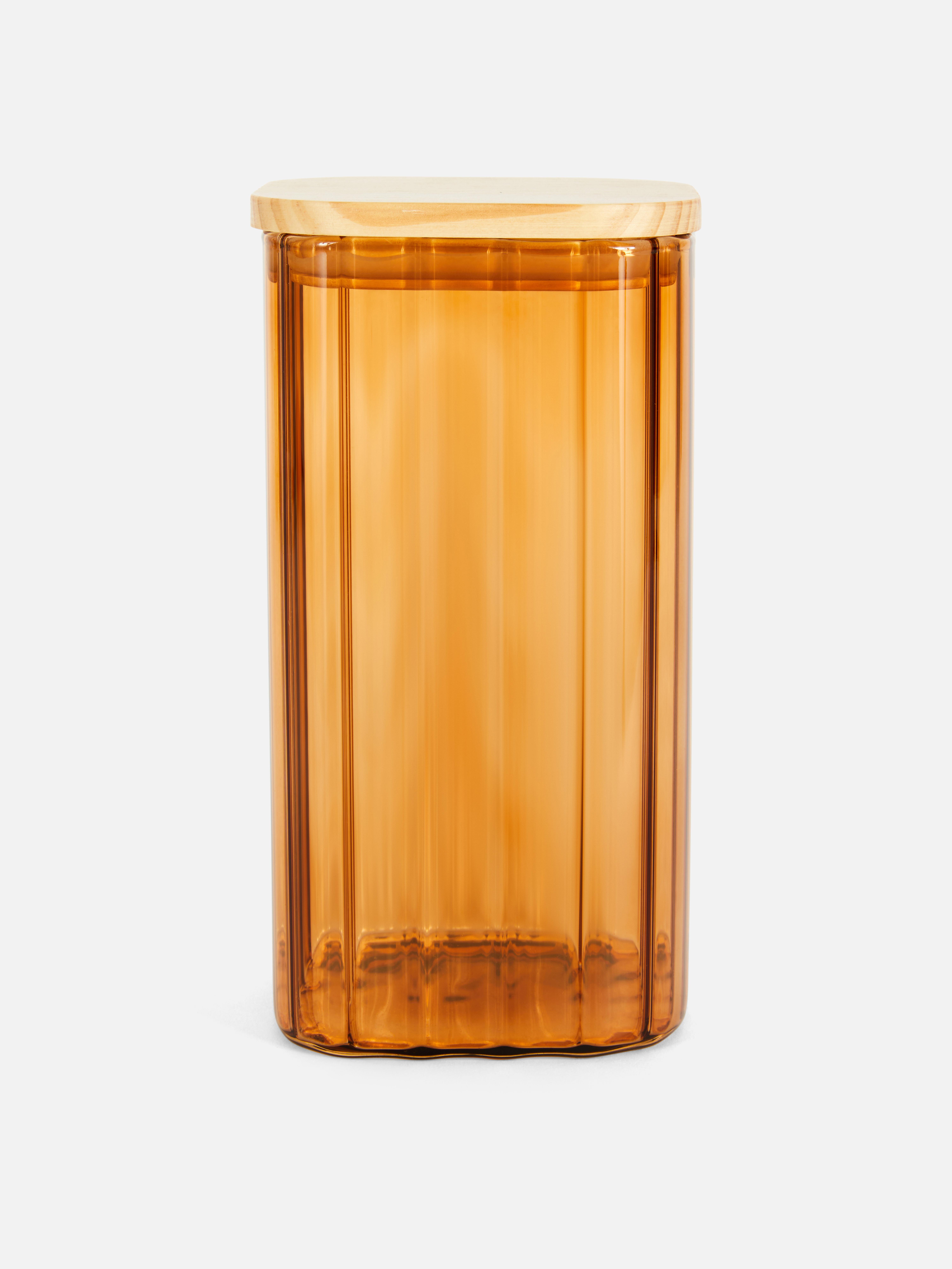 Keukenpot van geribbeld glas