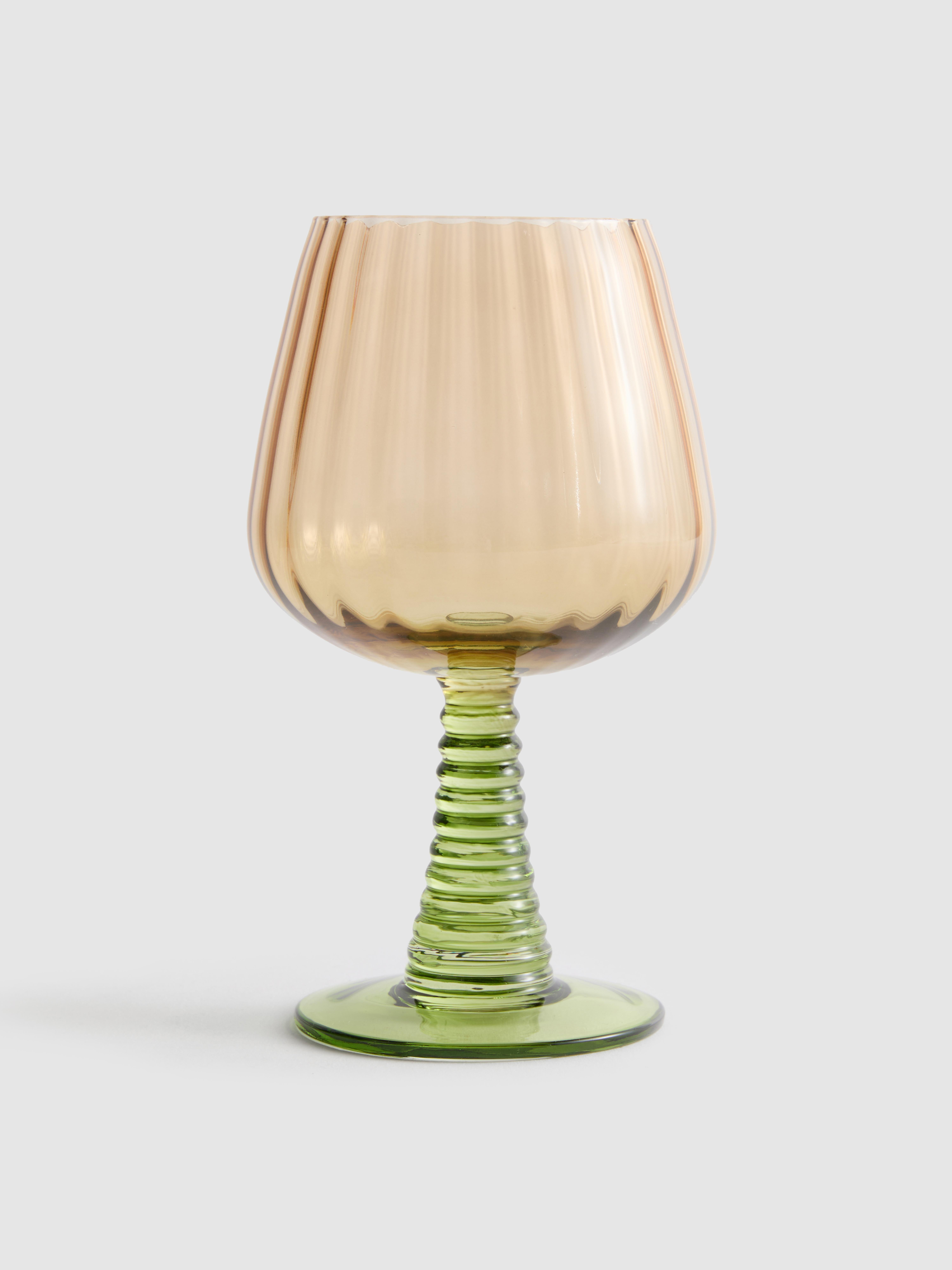 Ribbed Stem Wine Glass