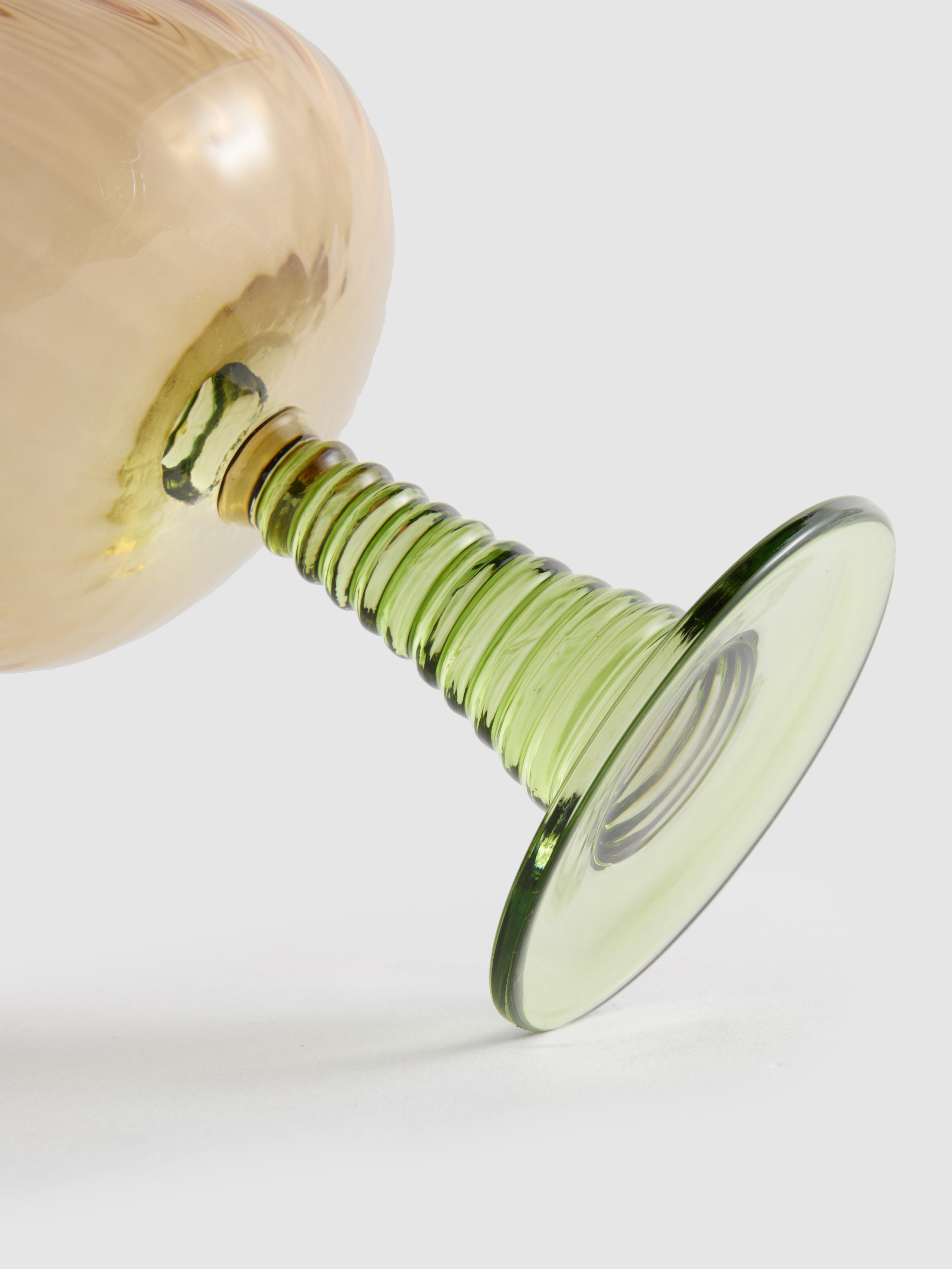 Ribbed Stem Wine Glass