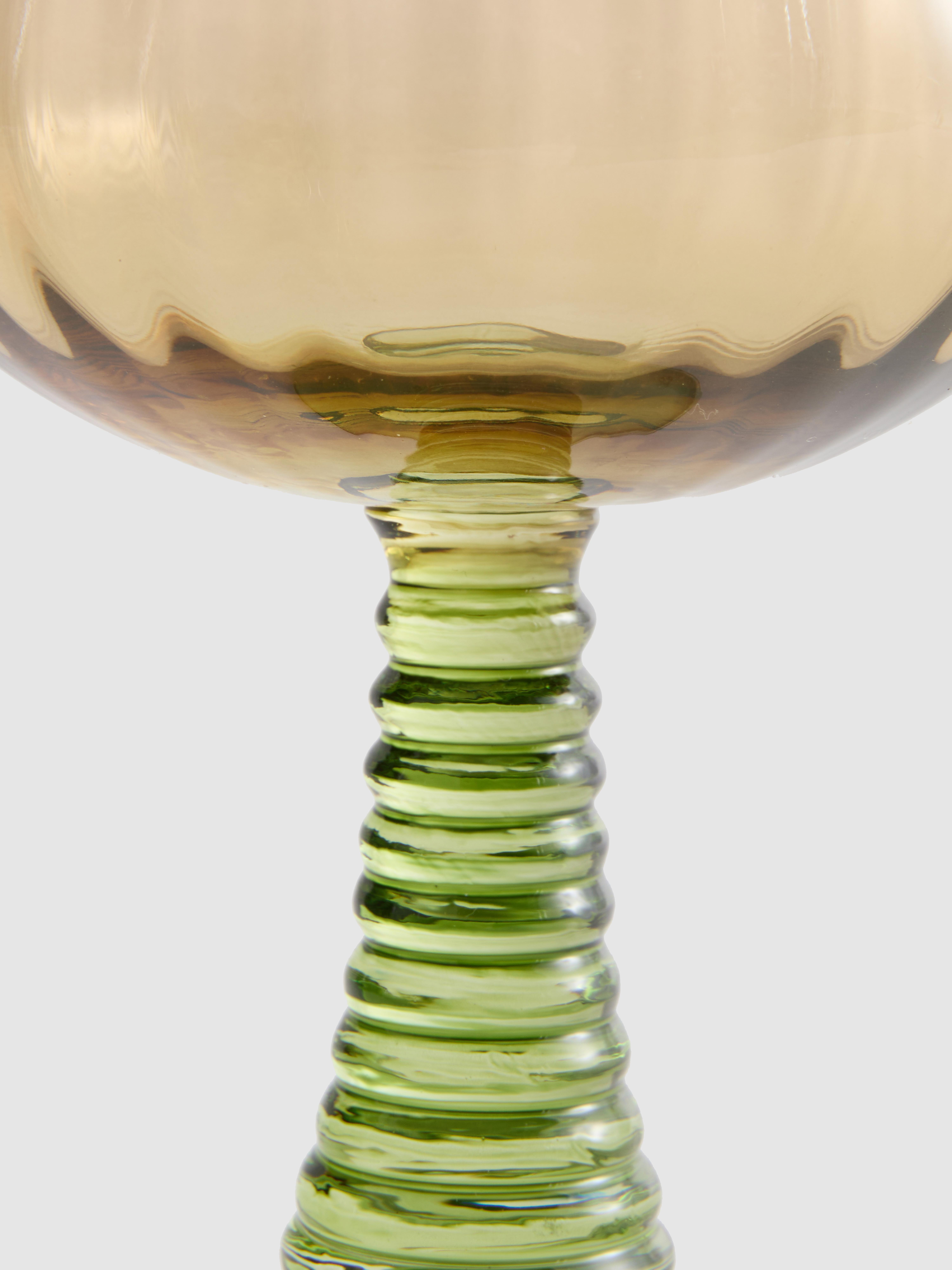 Ribbed Stem Wine Glass