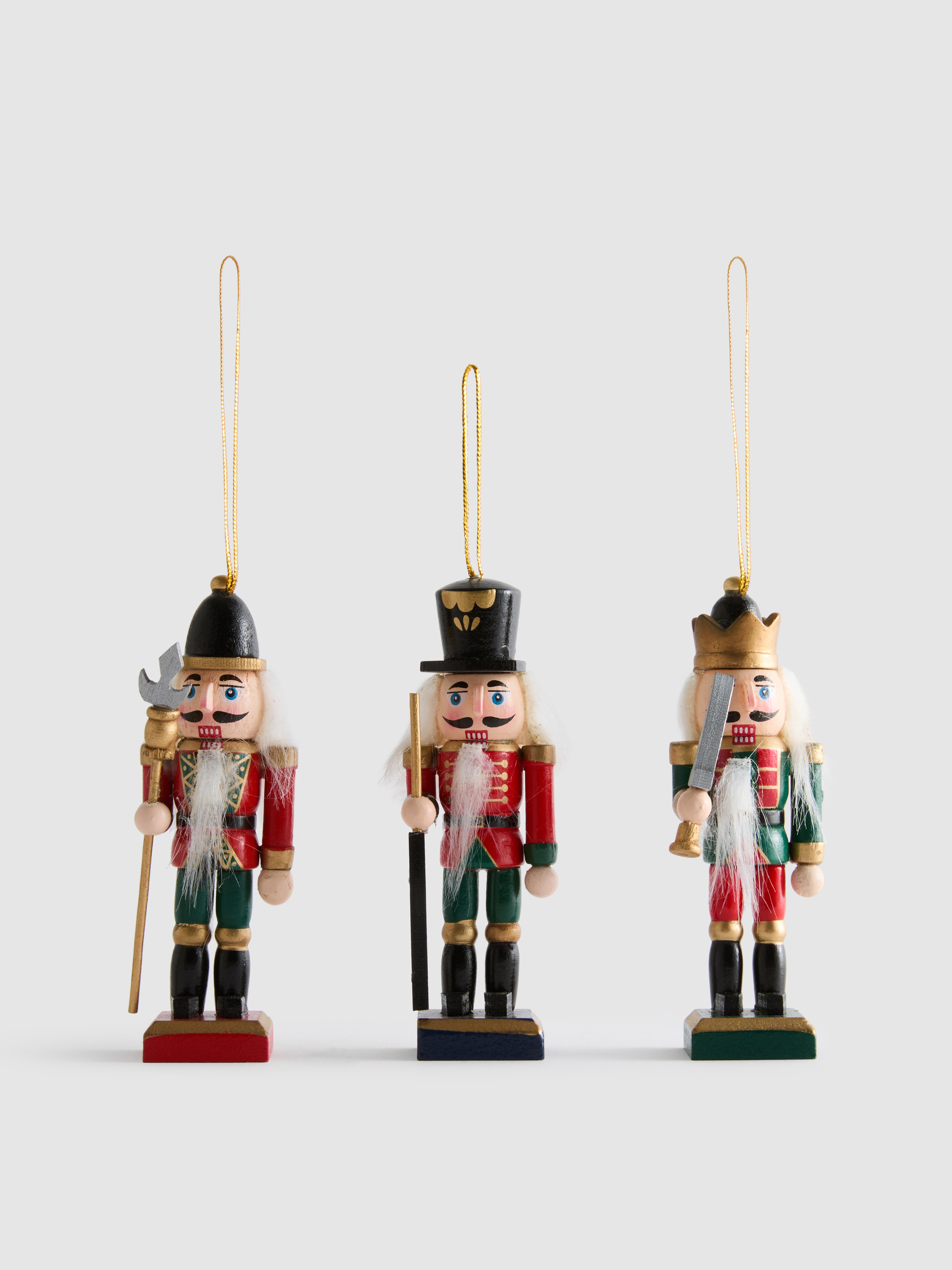 Lot de 3 décorations de Noël casse-noisettes