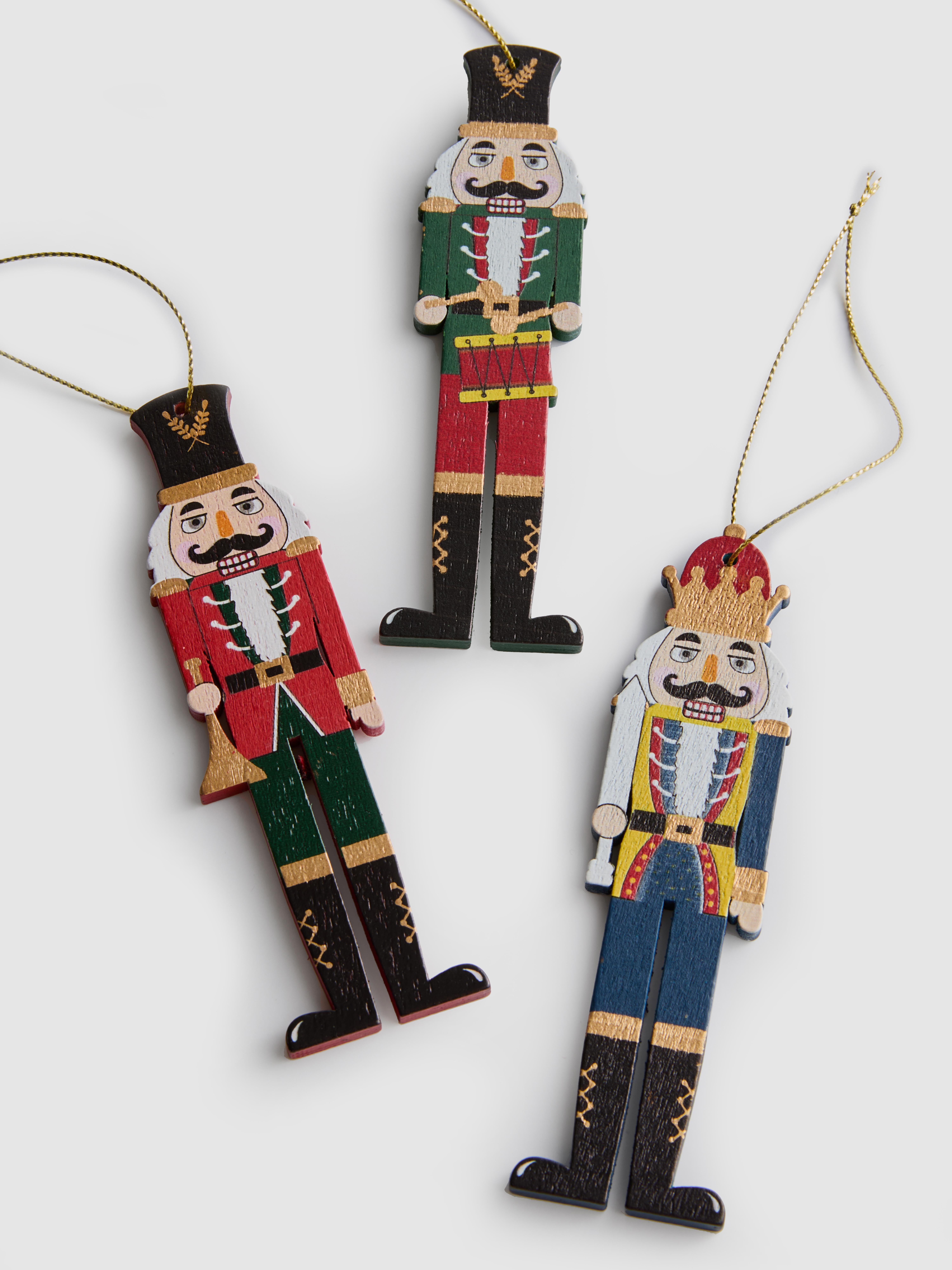 Nussknacker-Weihnachtsdekorationen zum Aufhängen, 6er-Pack