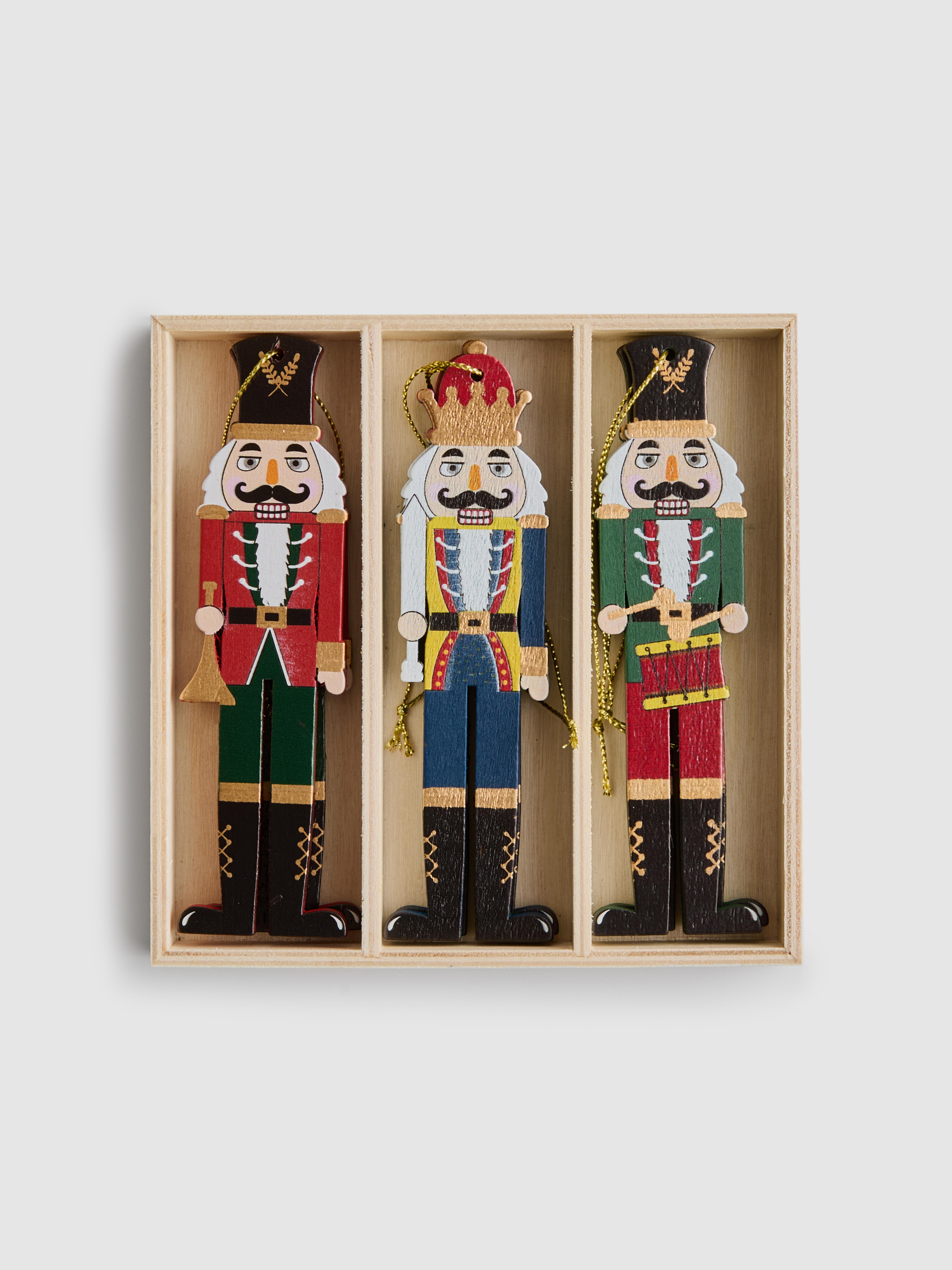 Nussknacker-Weihnachtsdekorationen zum Aufhängen, 6er-Pack