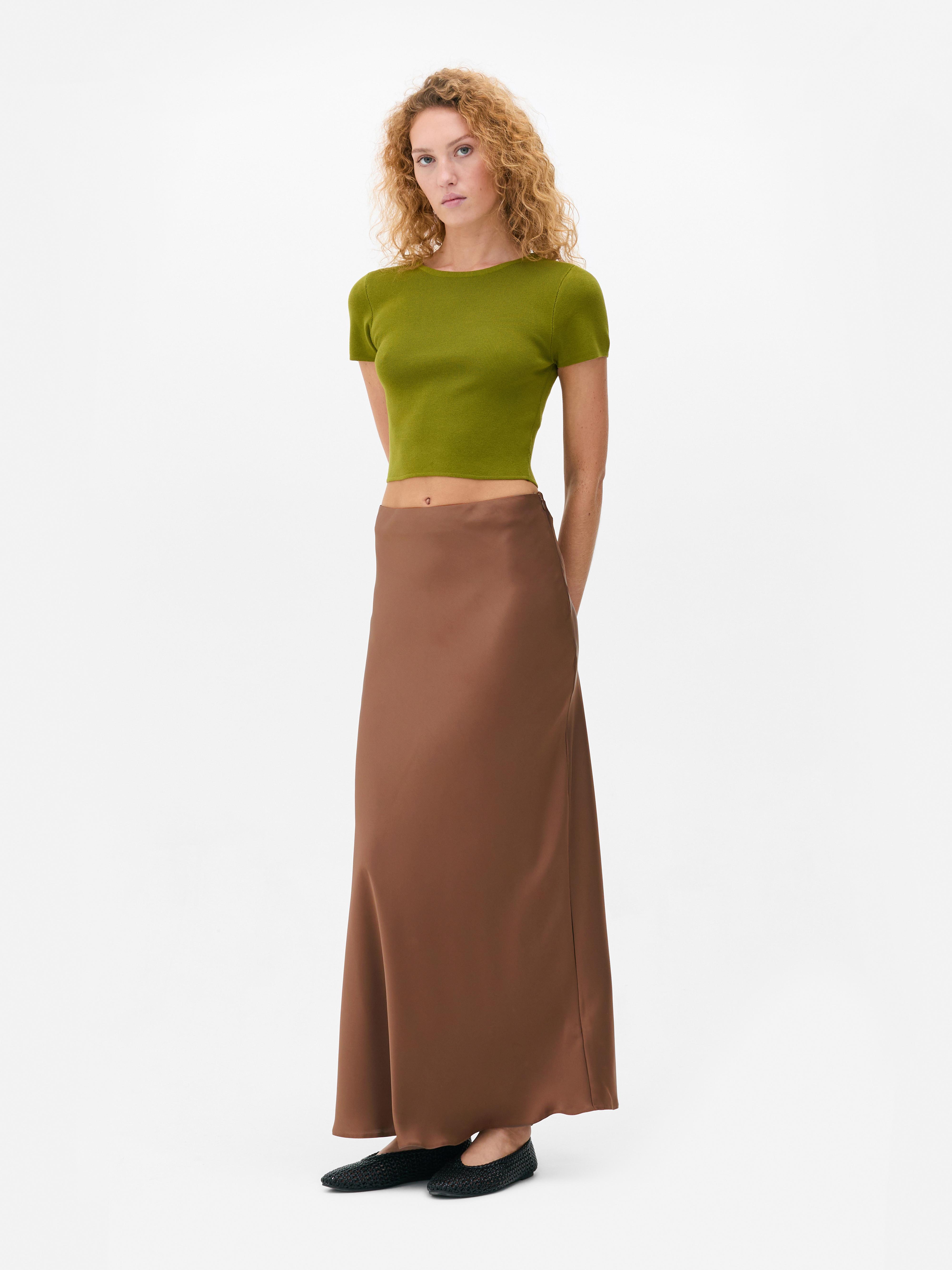 Satijnen maxi-rok