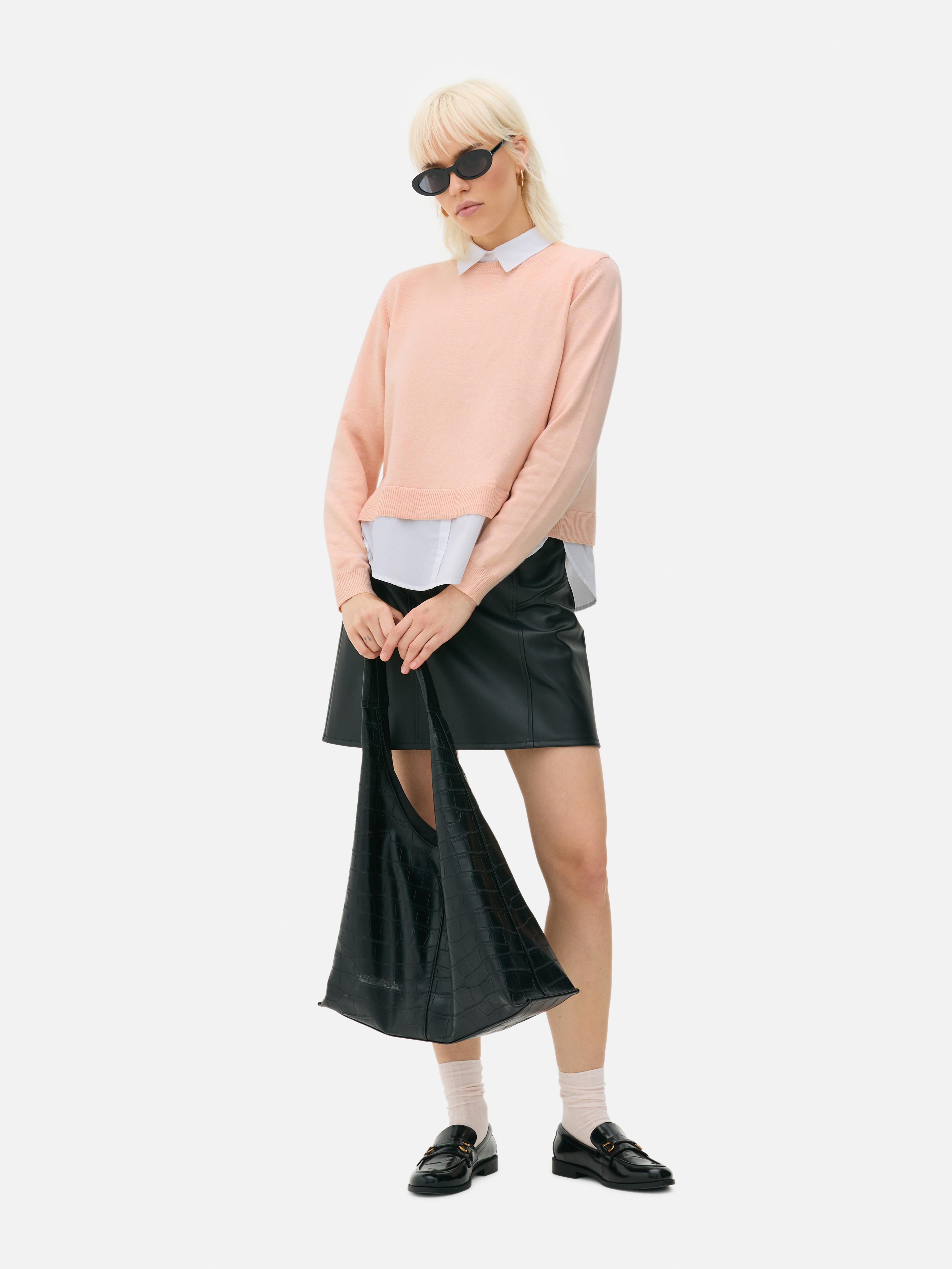Chemise à col et pull 2-en-1