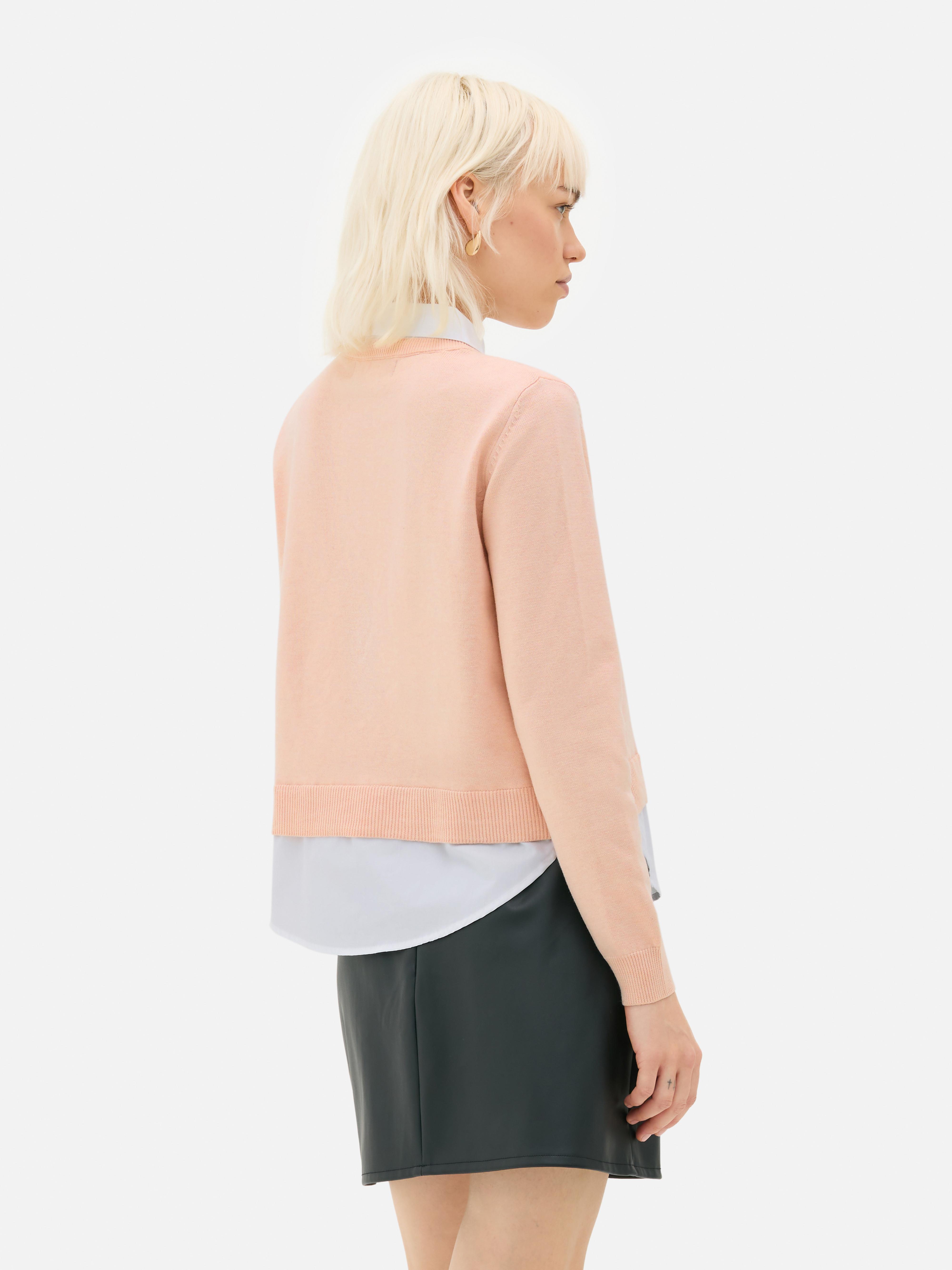 Chemise à col et pull 2-en-1